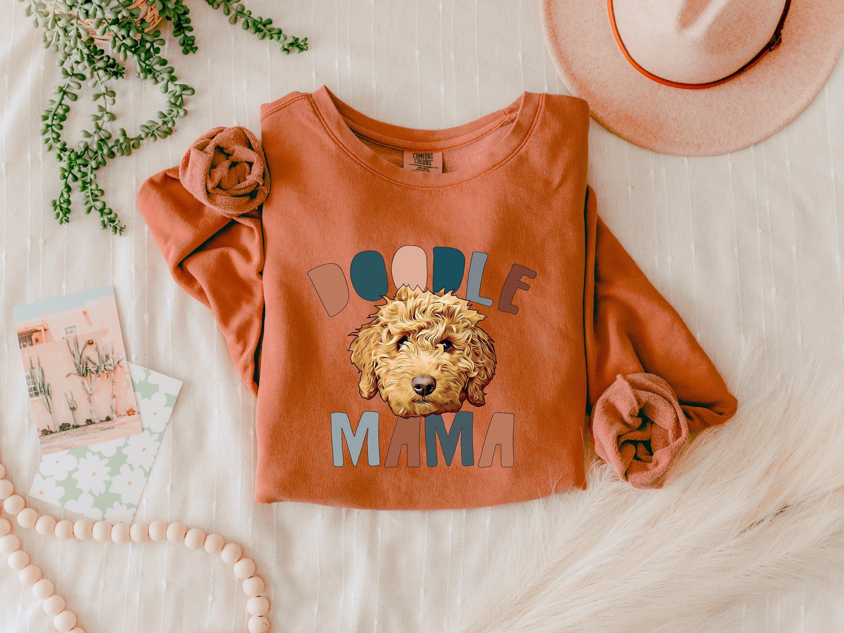 Golden Doodle Dog Mom Fall Garment Dyed Comfort Colors Sweatshirt