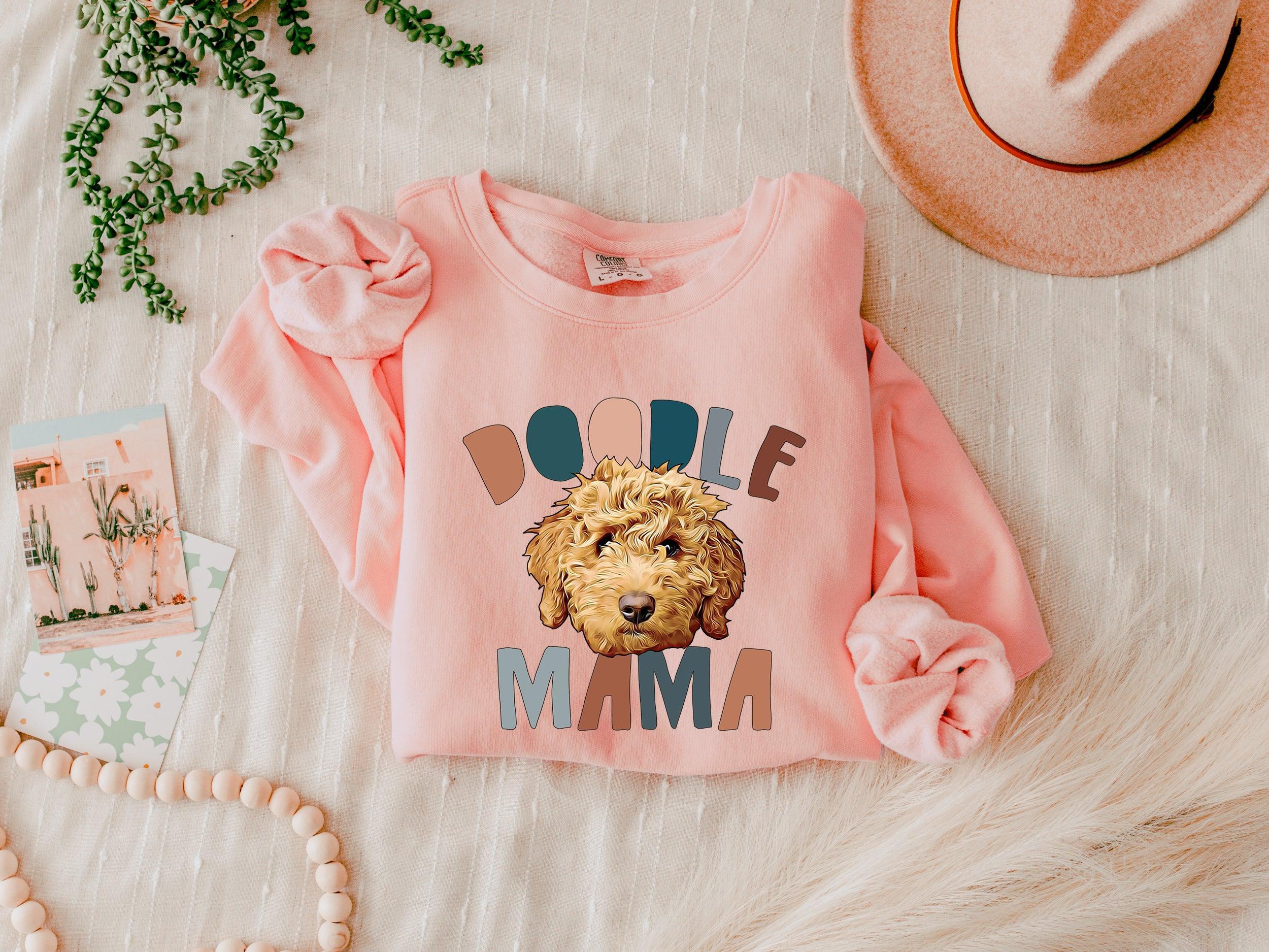 Golden Doodle Dog Mom Fall Garment Dyed Comfort Colors Sweatshirt