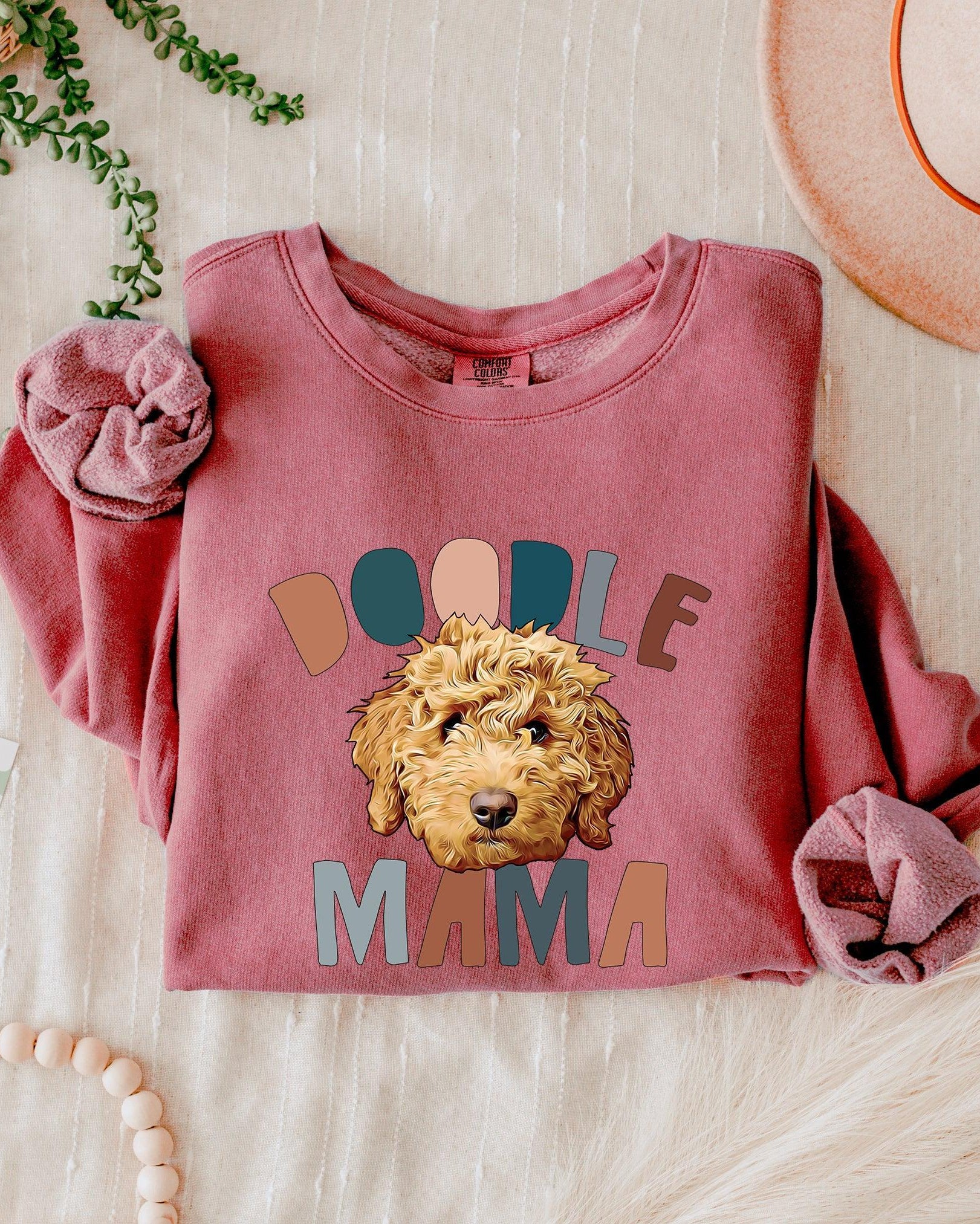 Golden Doodle Dog Mom Fall Garment Dyed Comfort Colors Sweatshirt