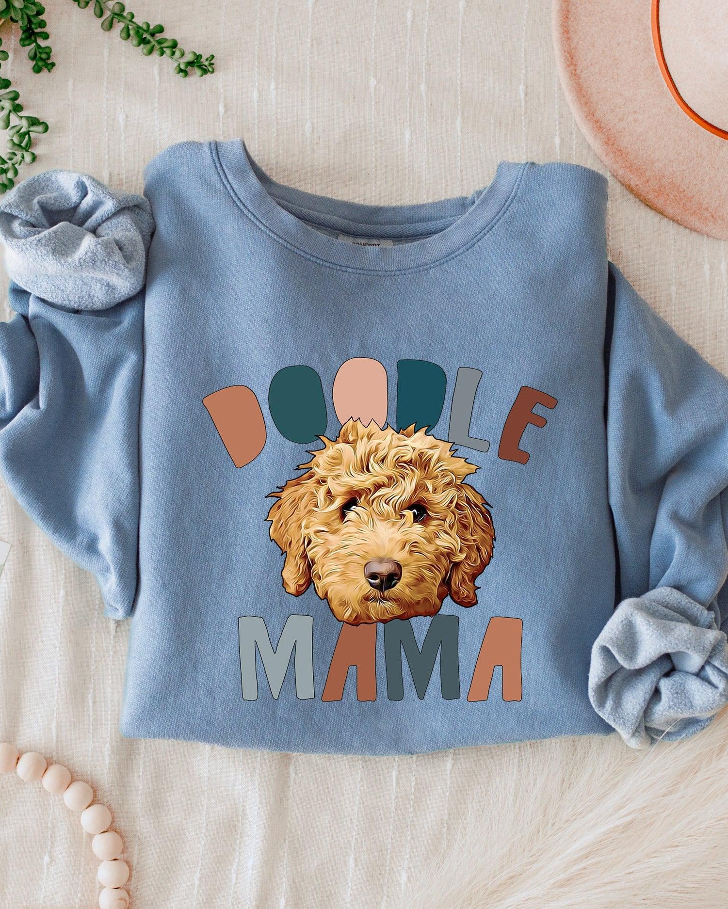 Golden Doodle Dog Mom Fall Garment Dyed Comfort Colors Sweatshirt