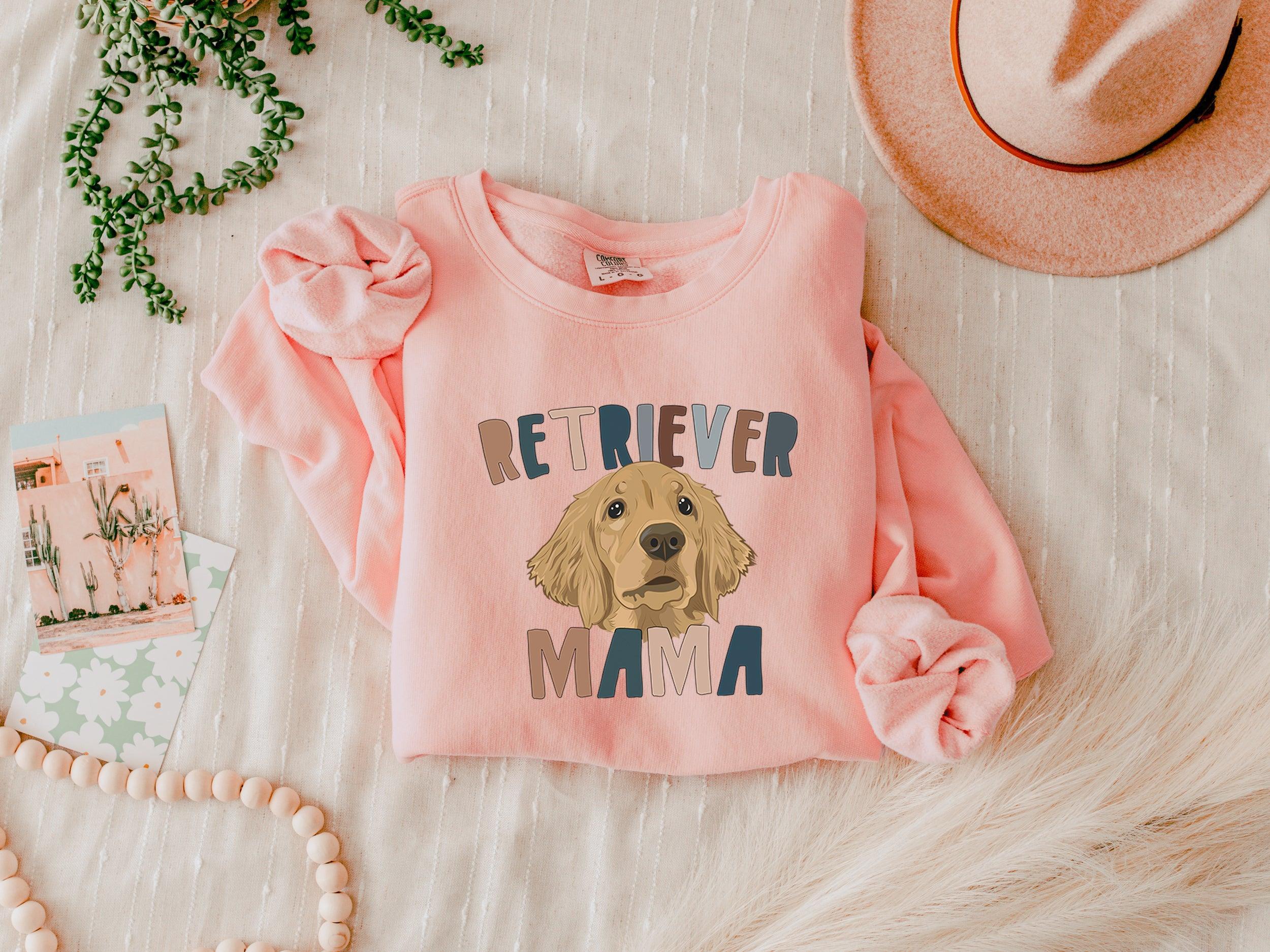 Golden Retriever Dog Mom Fall Garment Dyed Comfort Colors Sweatshirt