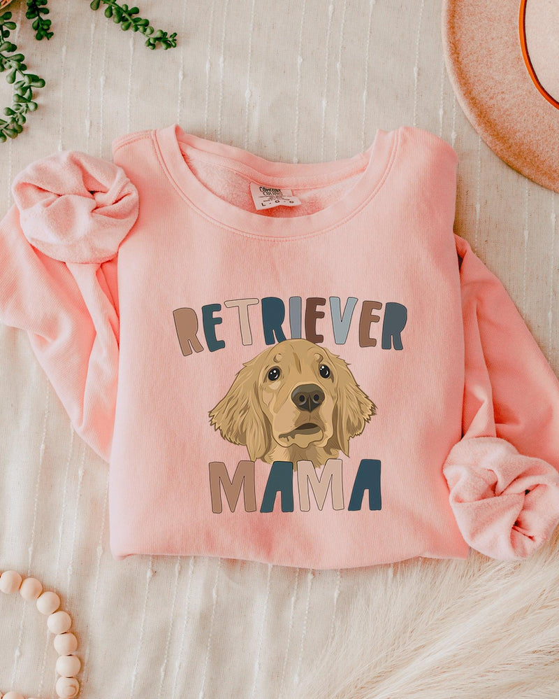 Golden Retriever Dog Mom Fall Garment Dyed Comfort Colors Sweatshirt