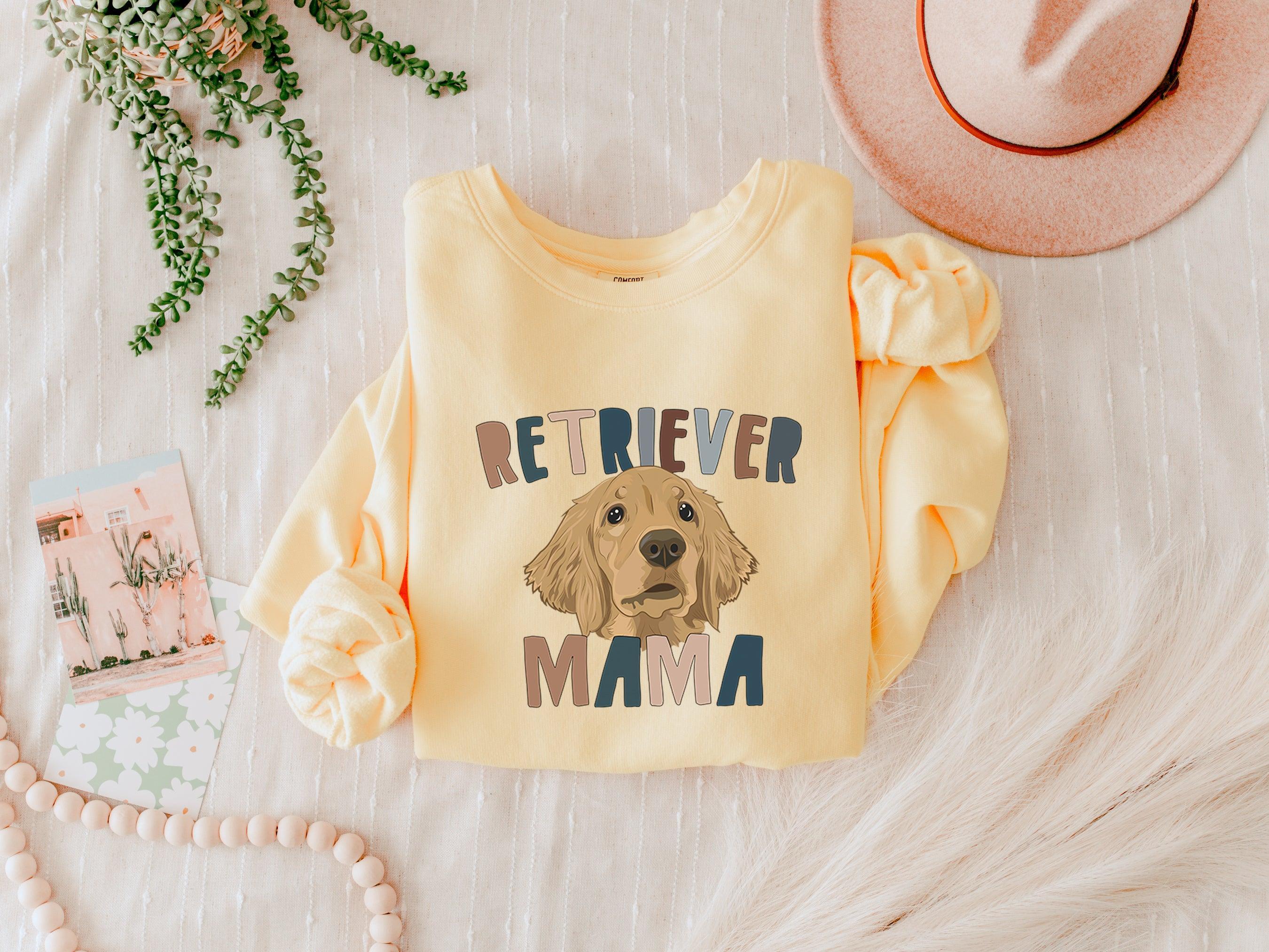Golden Retriever Dog Mom Fall Garment Dyed Comfort Colors Sweatshirt