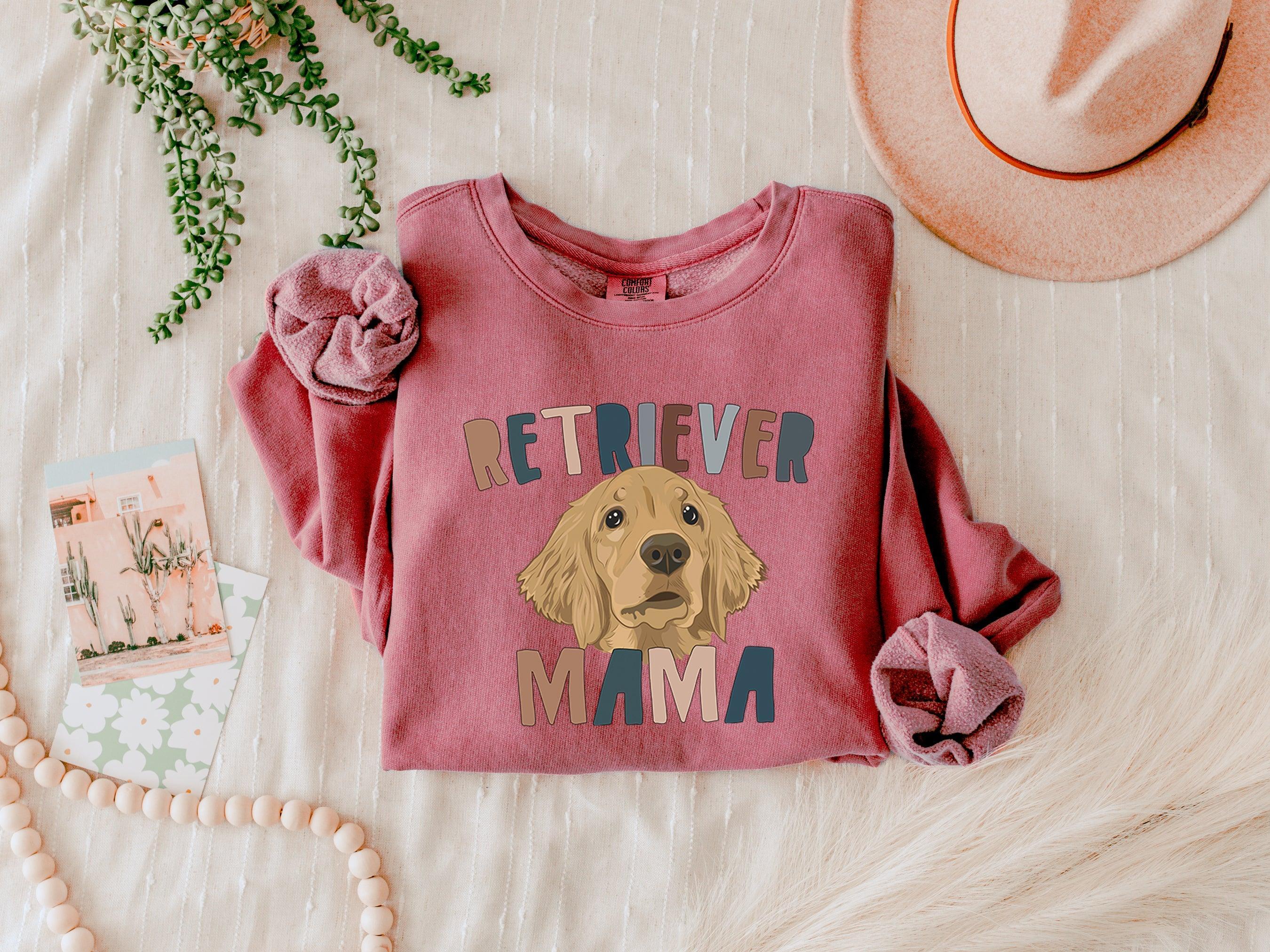 Golden Retriever Dog Mom Fall Garment Dyed Comfort Colors Sweatshirt