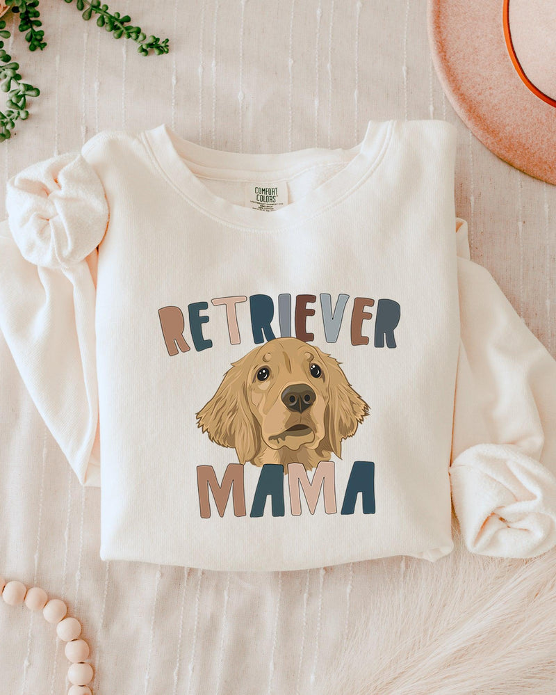 Golden Retriever Dog Mom Fall Garment Dyed Comfort Colors Sweatshirt