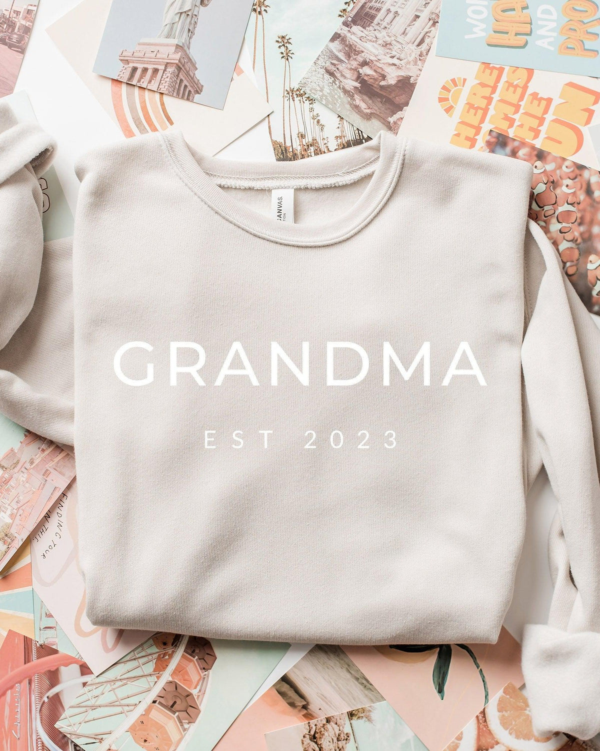 Grandma Custom Est 2024 Sponge Fleece Sweatshirt (Mont font)
