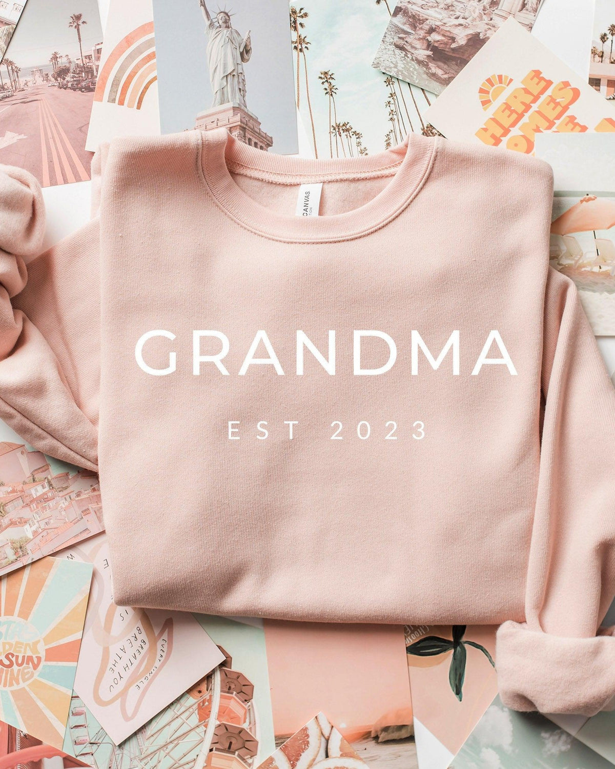 Grandma Custom Est 2024 Sponge Fleece Sweatshirt (Mont font)