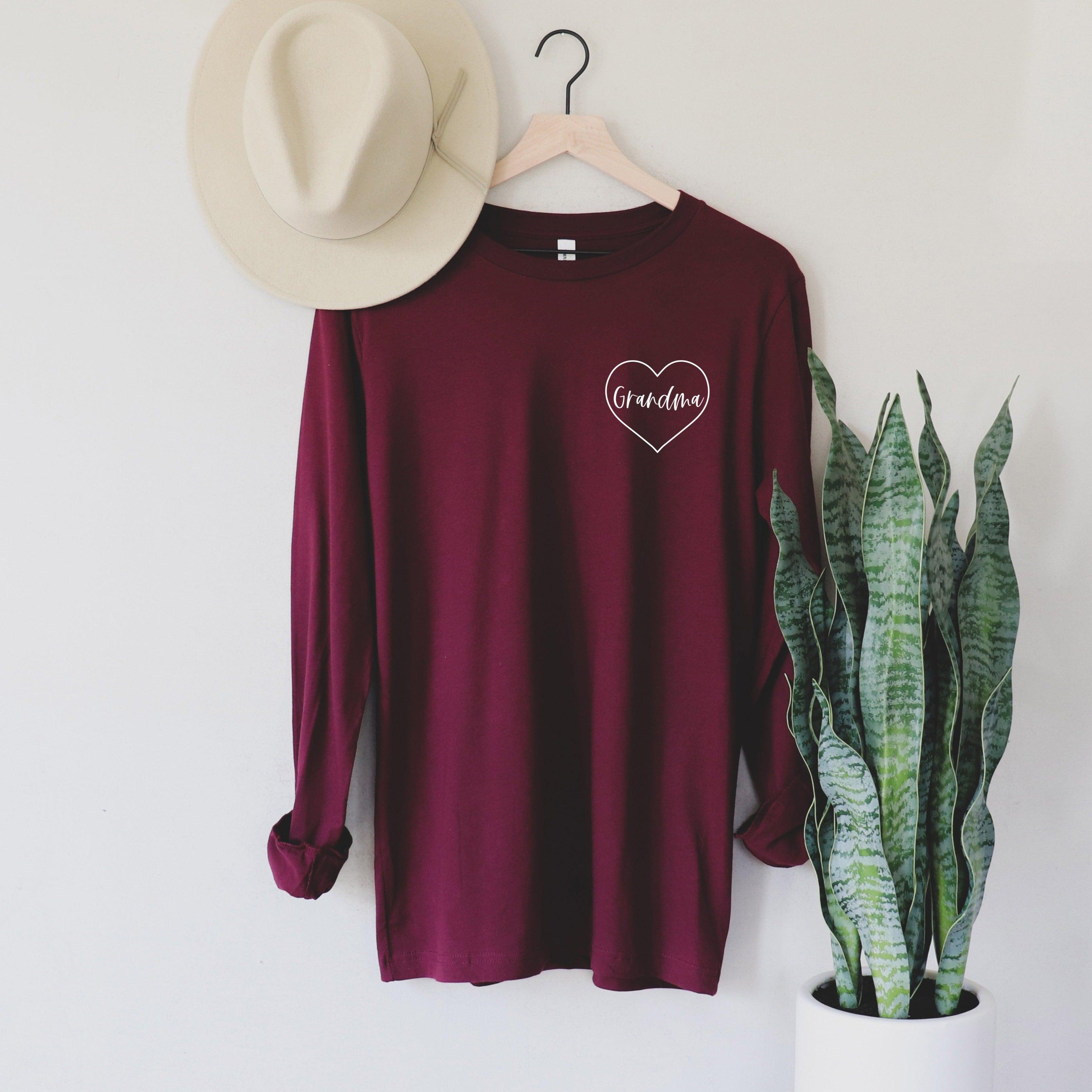 Grandma Long Sleeve Tshirt | Mother's day (Heart Around)