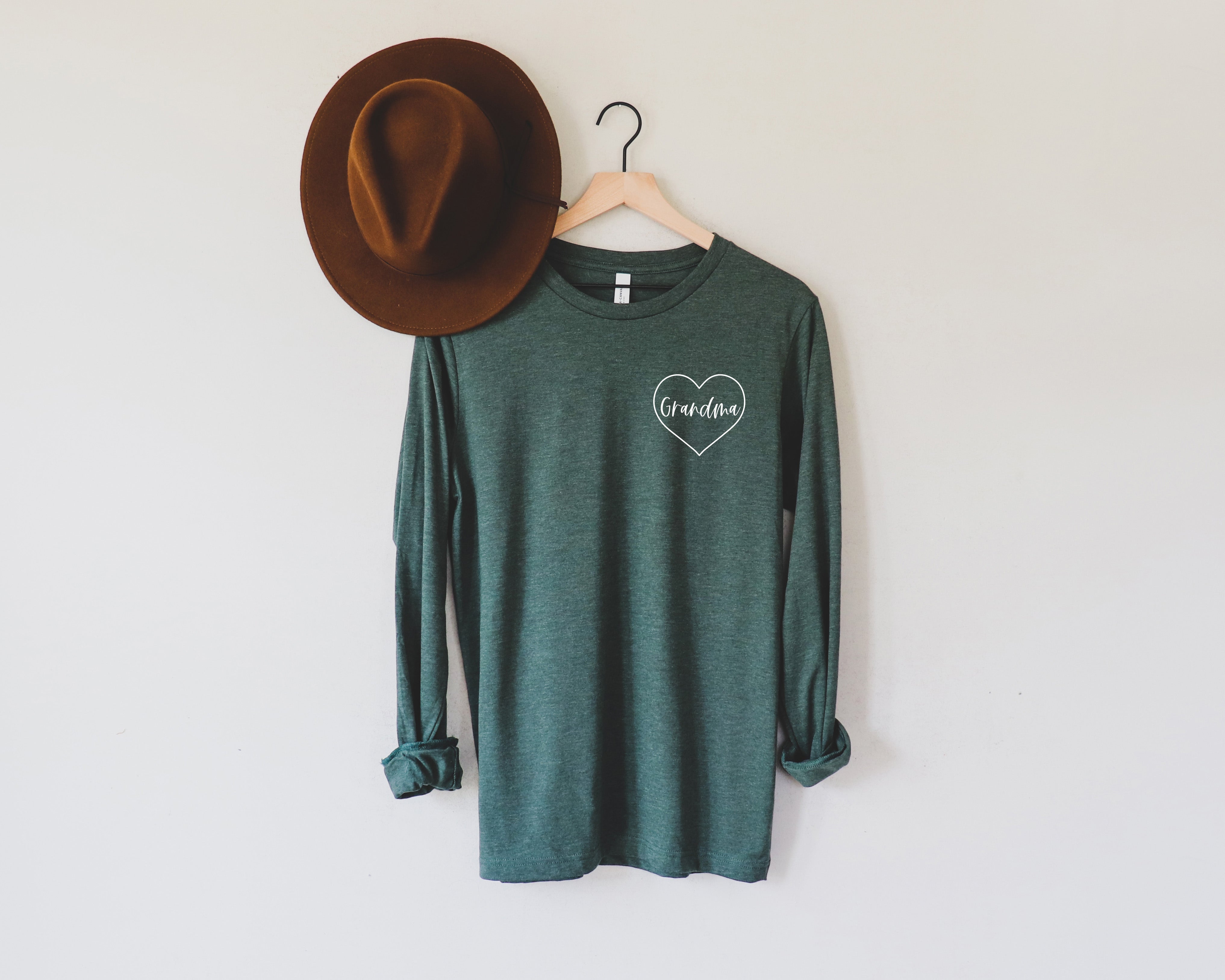 Grandma Long Sleeve Tshirt | Mother's day (Heart Around)