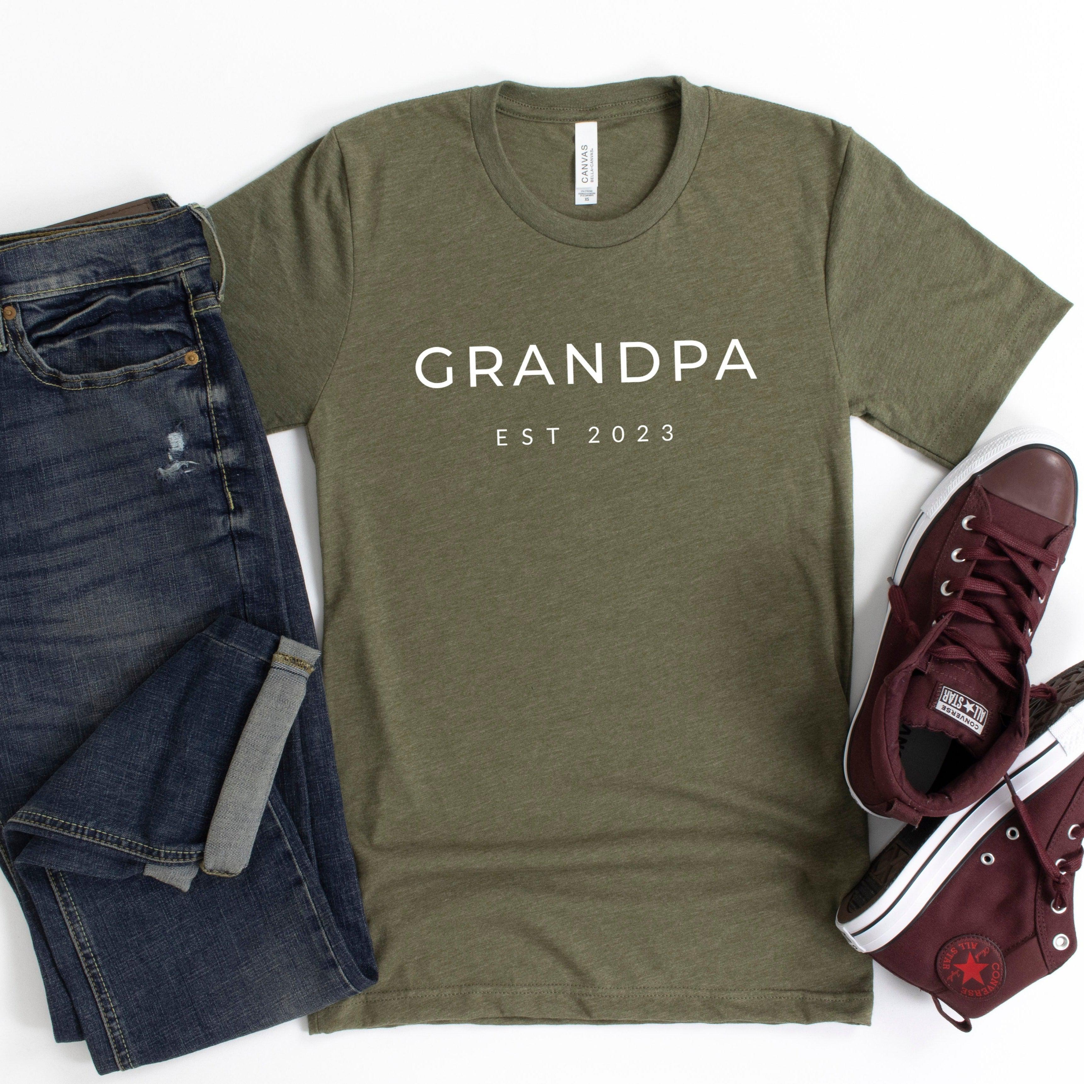 Grandpa Est 2023 Tshirt | Grandpa Father's day T shirt (mont)