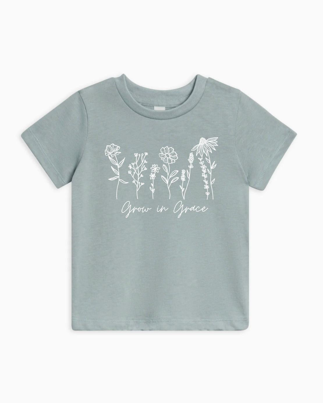 Grow In Grace Wildflowers Organic Cotton Baby And Kids Tee Easter Christian