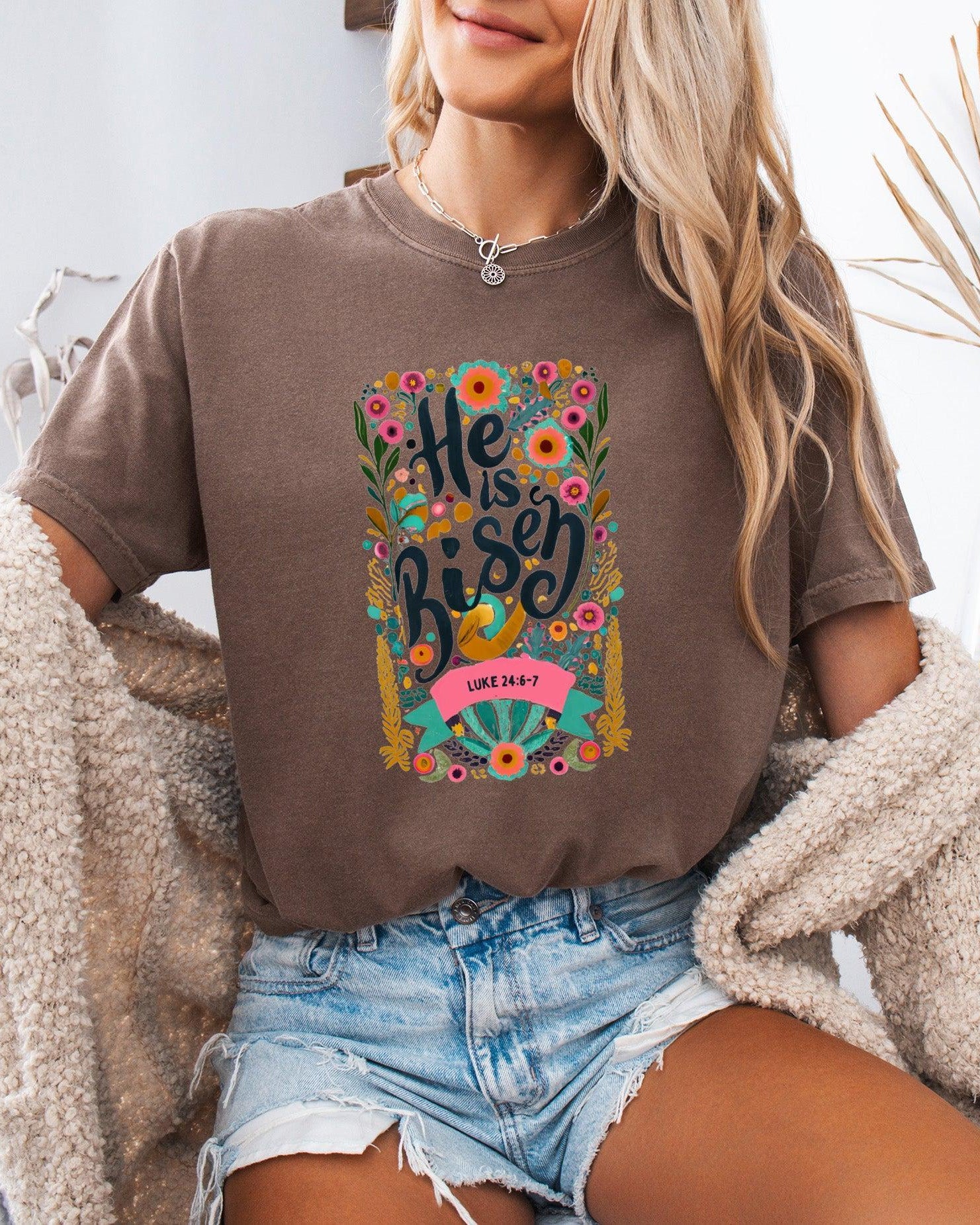 He is Risen Comfort Colors Garment Dyed Christian T Shirt (color)