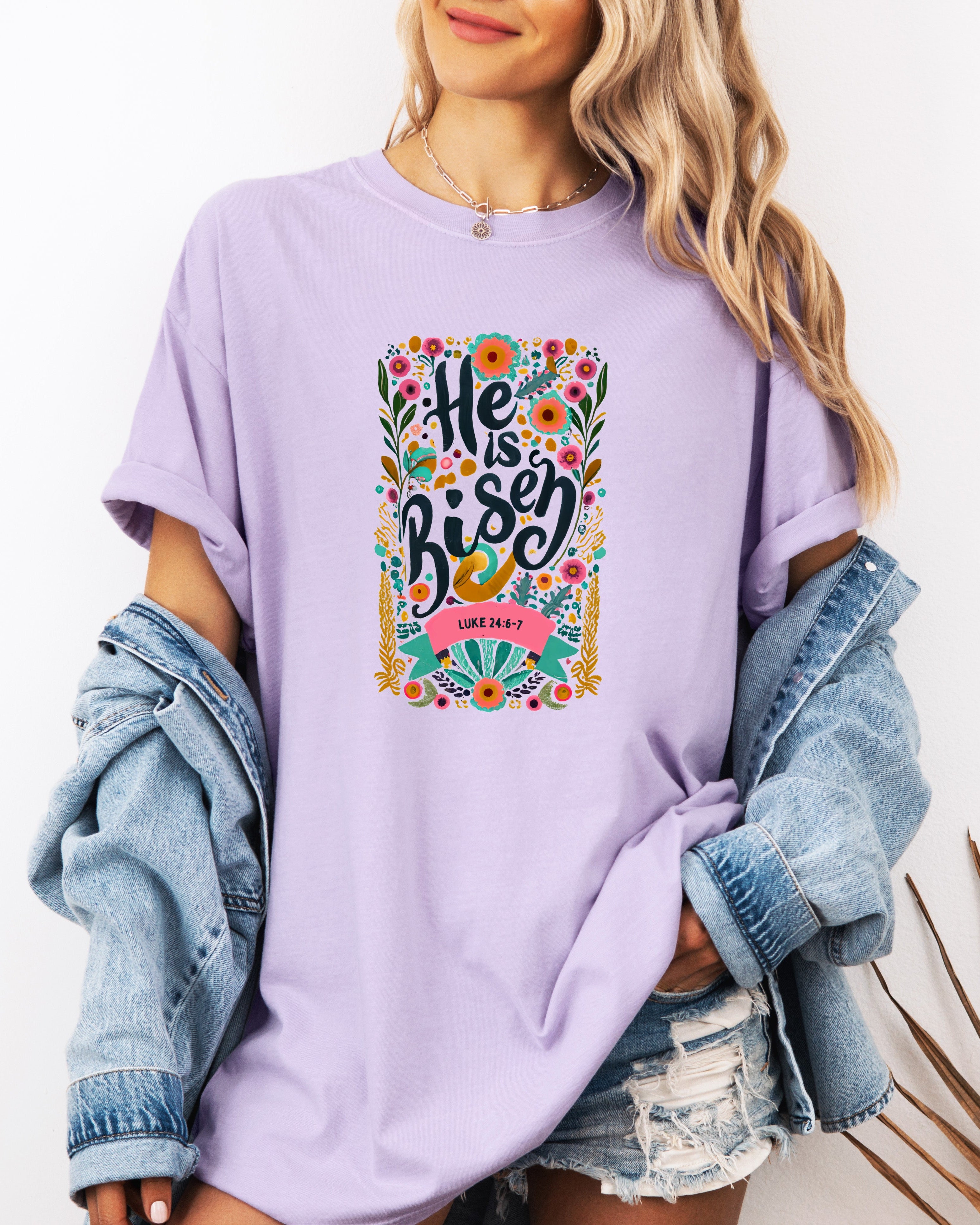 He is Risen Comfort Colors Garment Dyed Christian T Shirt (color)