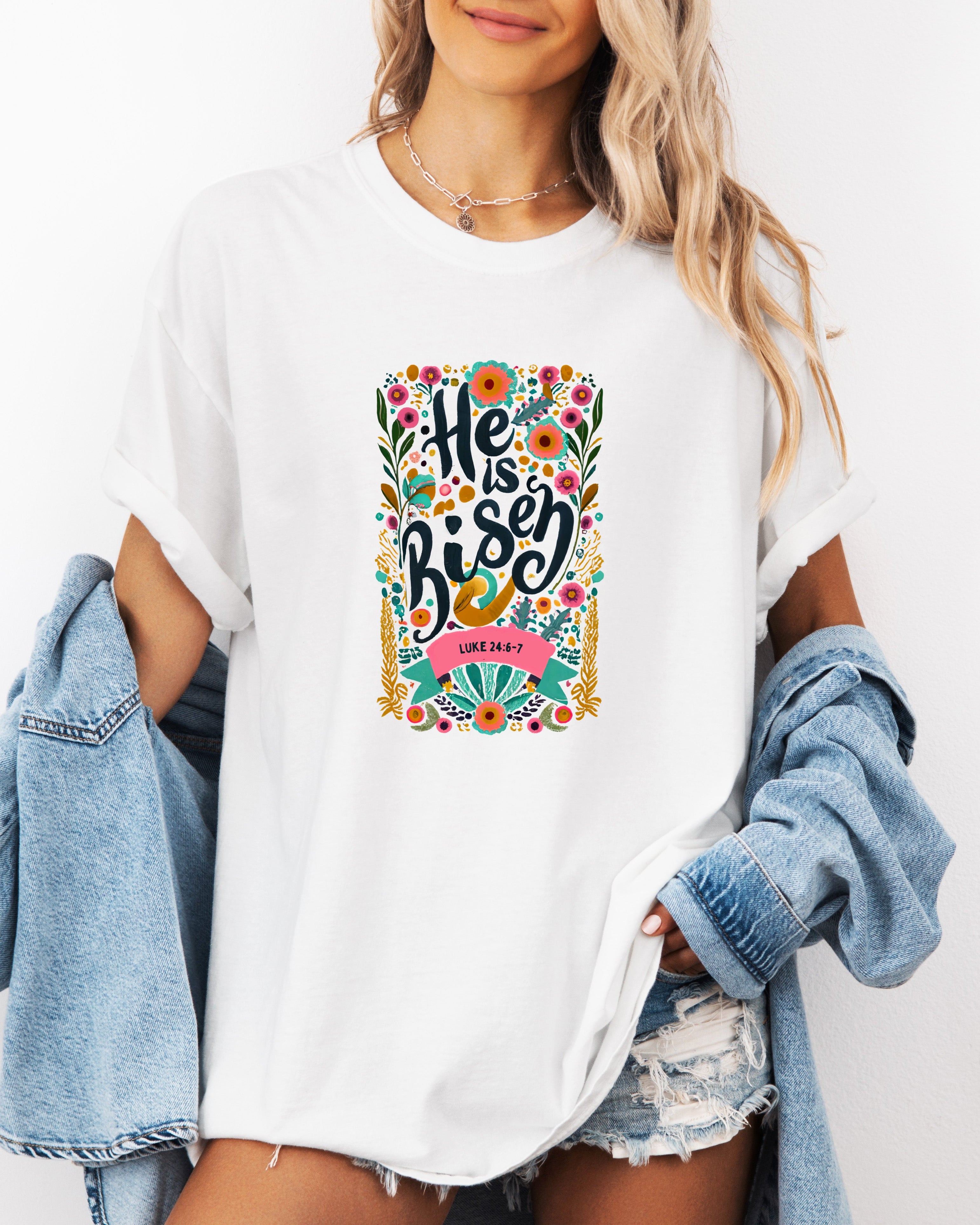He is Risen Comfort Colors Garment Dyed Christian T Shirt (color)