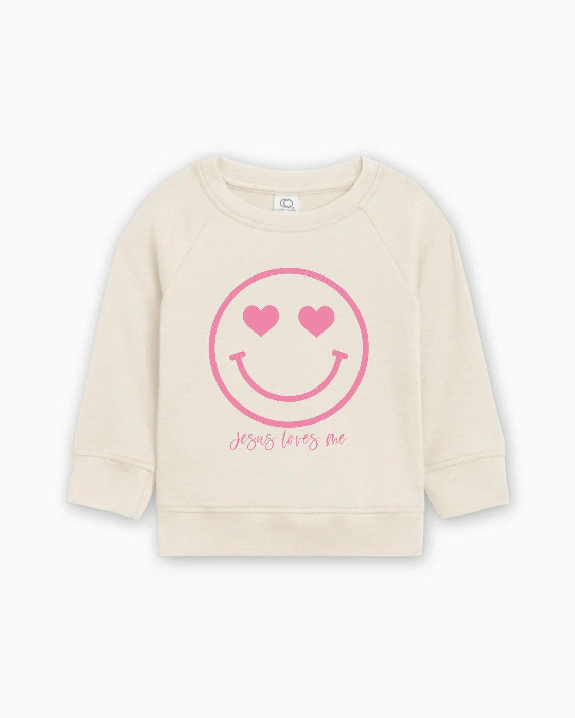 Heart Smiley Face Jesus Loves Me Easter Baby And Toddler Organic Cotton Pullover