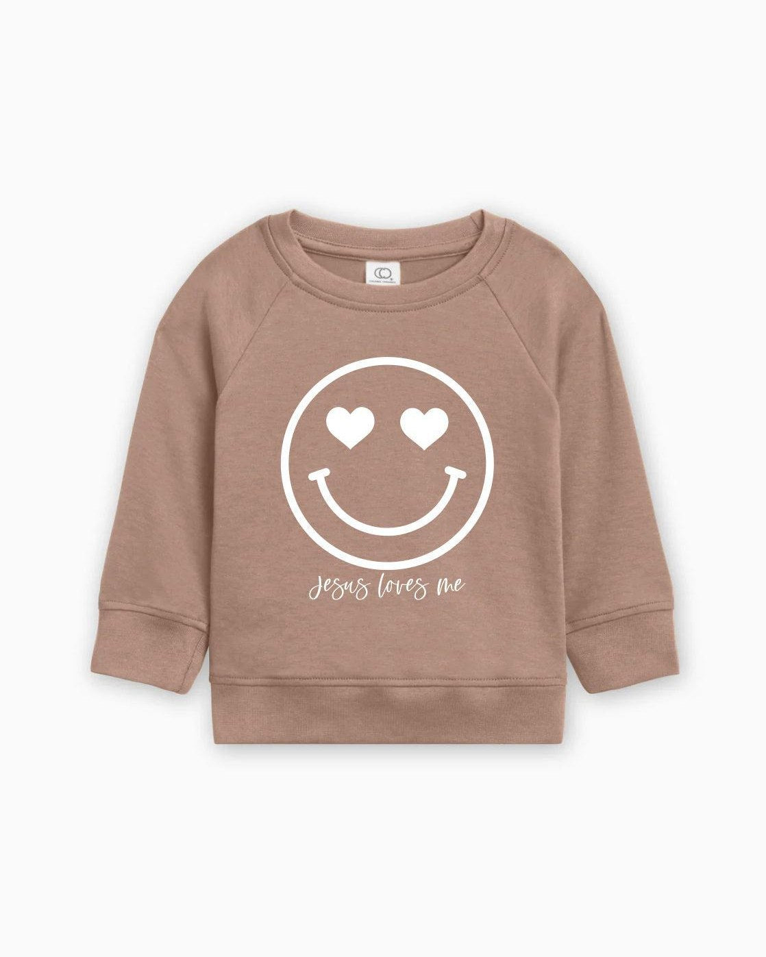 Heart Smiley Face Jesus Loves Me Easter Baby And Toddler Organic Cotton Pullover