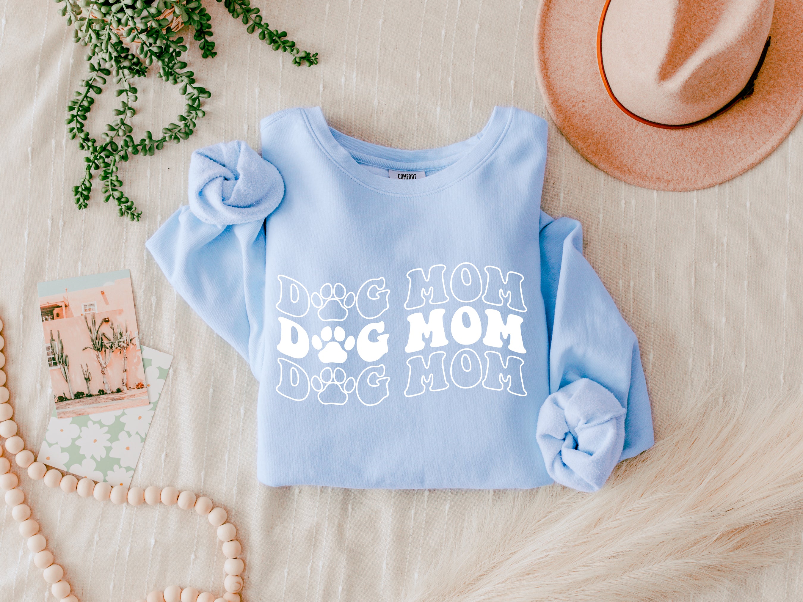 Dog mom Garment Dyed Comfort Colors Sweatshirt (Groovy)