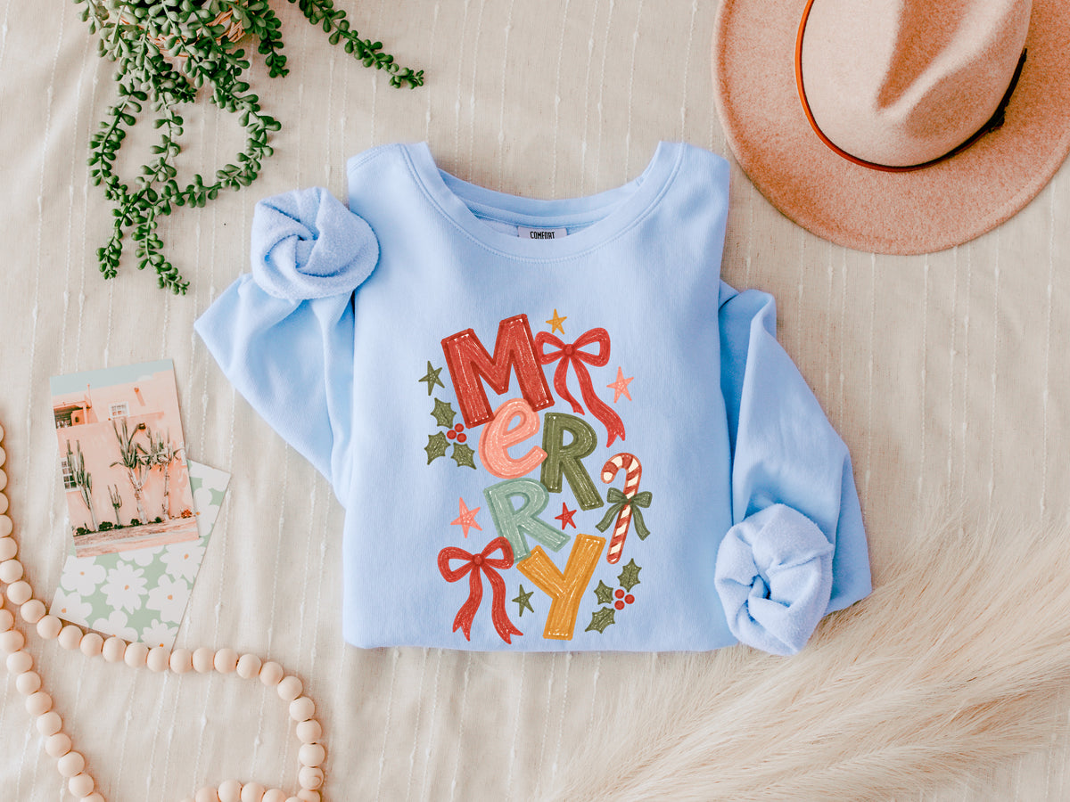 Merry Christmas Season Comfort Colors Sweatshirt