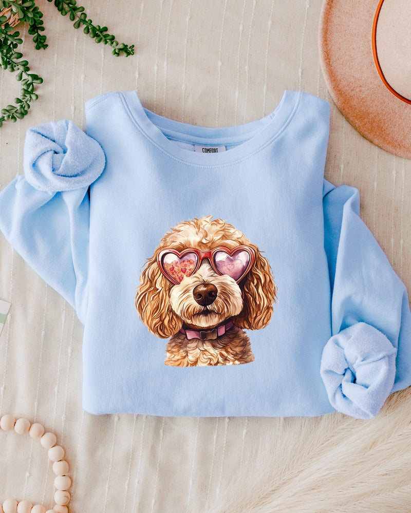 Doodle Dog Mom Garment Dyed Comfort Colors Sweatshirt (Valentine's Day)