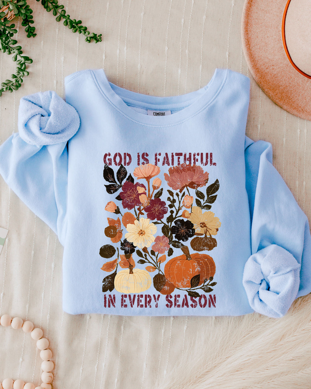 God is faithful Fall Autumn Season Thanksgiving day 100% cotton Garment Dyed Comfort Colors Sweatshirt