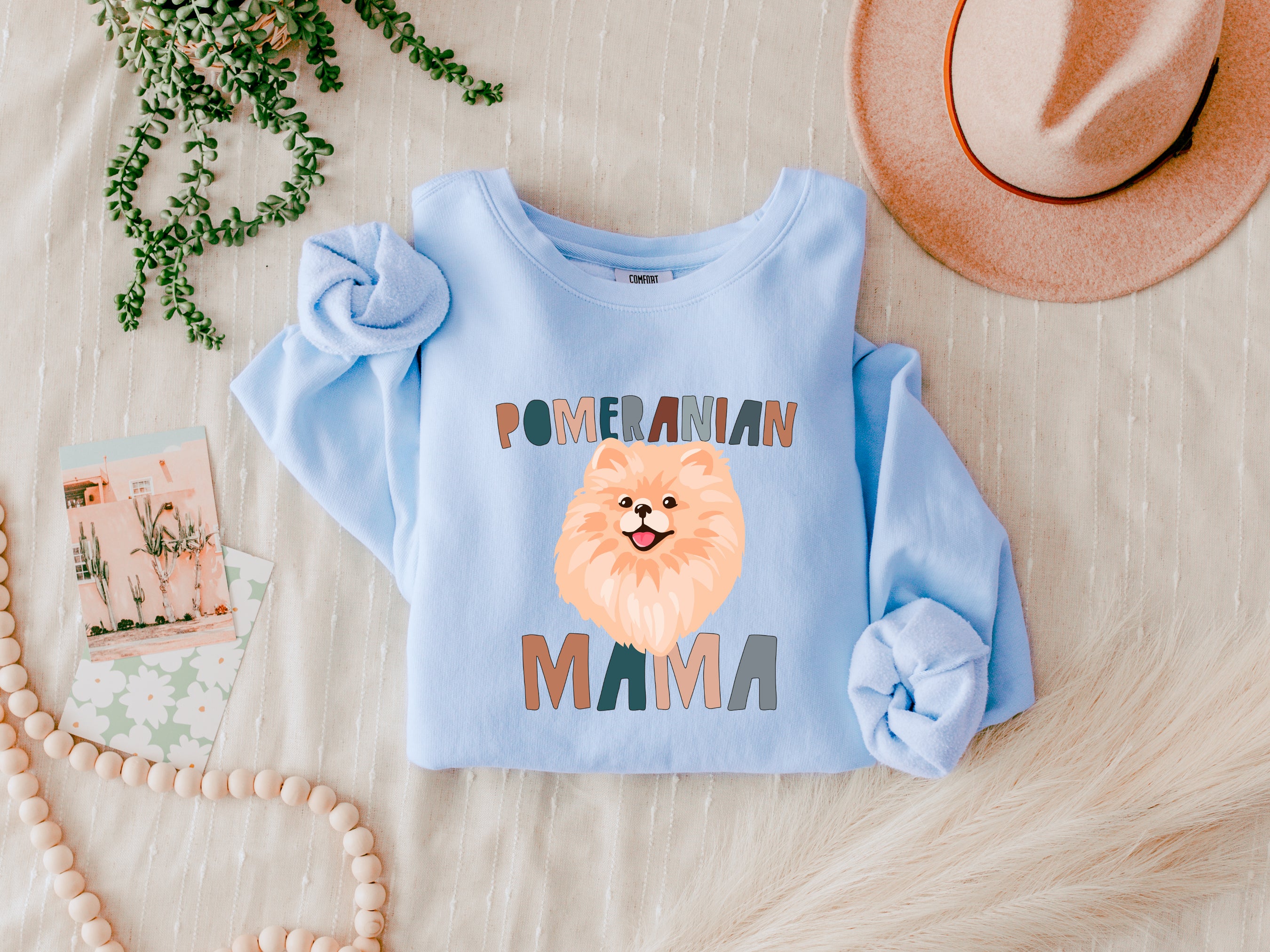 Pomeranian Dog Mom Garment Dyed Comfort Colors Sweatshirt (Color)