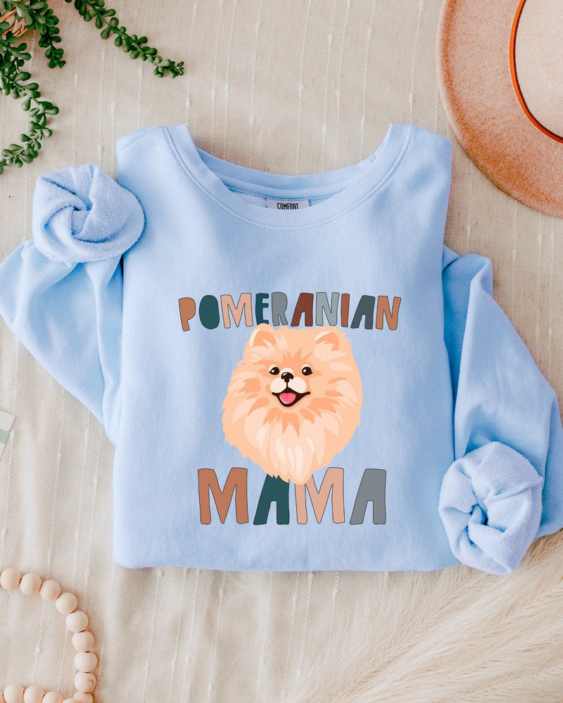 Pomeranian Dog Mom Garment Dyed Comfort Colors Sweatshirt (Color)