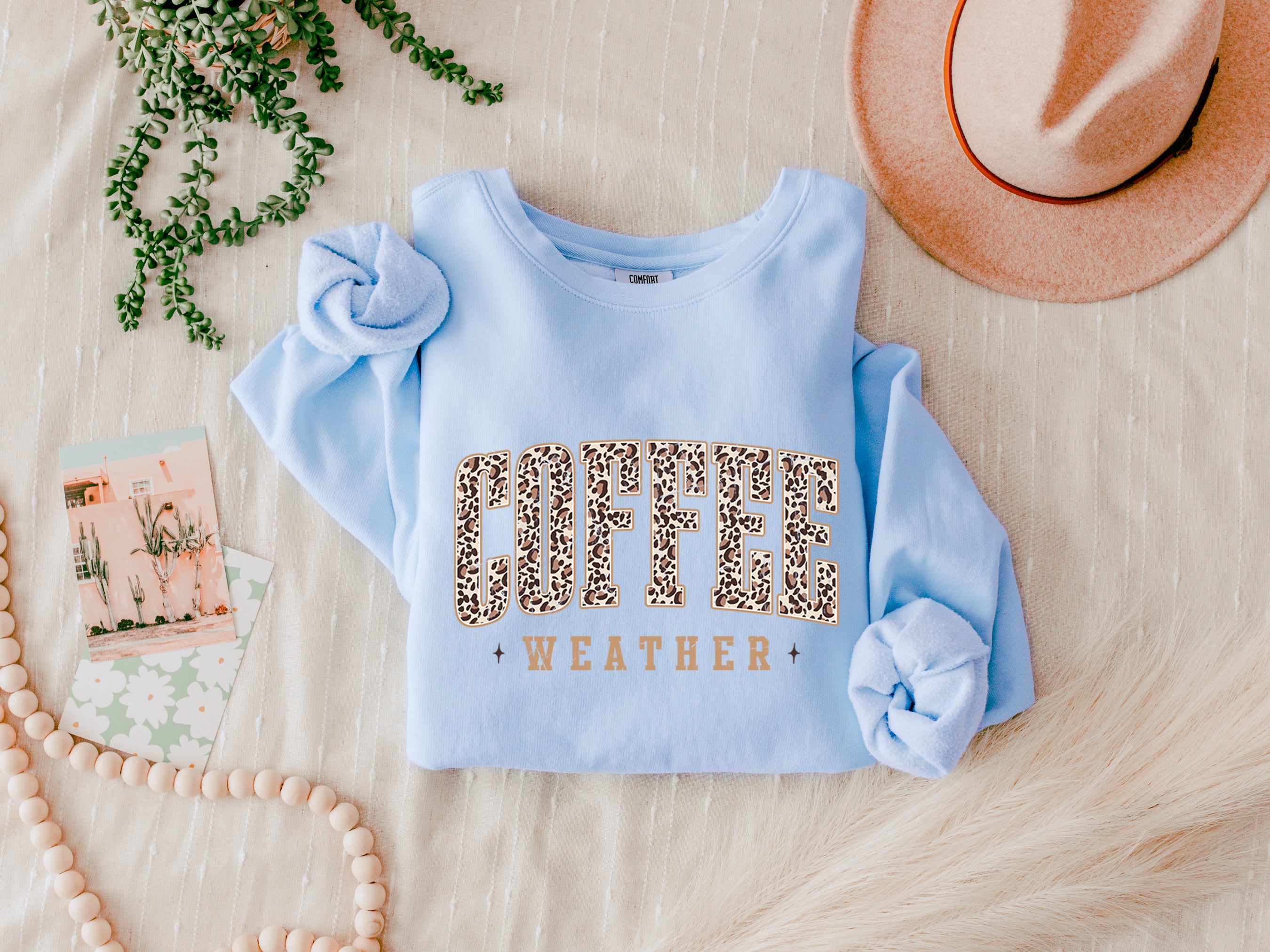 Coffee Season Fall Autumn Thanksgiving day Inspirational Garment Dyed Comfort Colors Sweatshirt