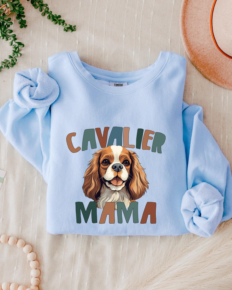 Cavalier King Charles Spaniel Dog Mom Garment Dyed Comfort Colors Sweatshirt (Color)