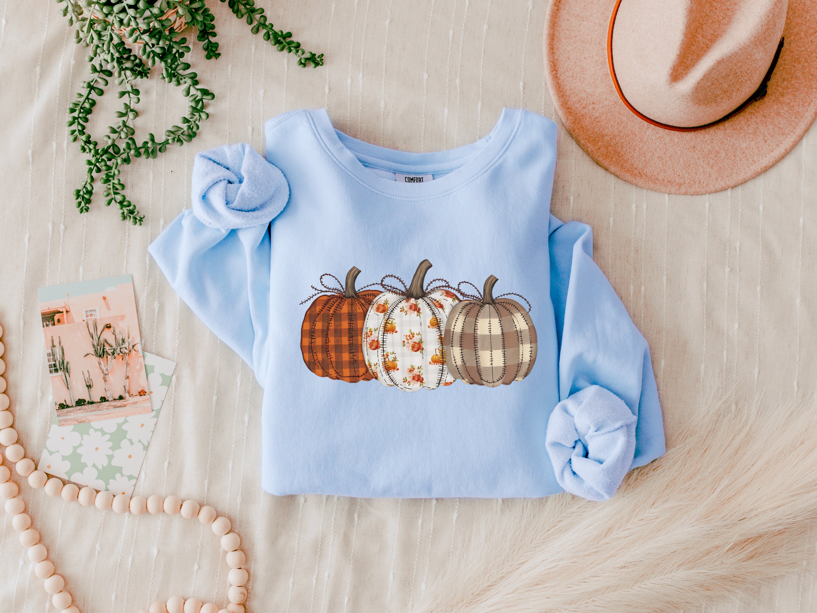 Pumpkin Fall Autumn Thanksgiving day Inspirational Garment Dyed Comfort Colors Sweatshirt