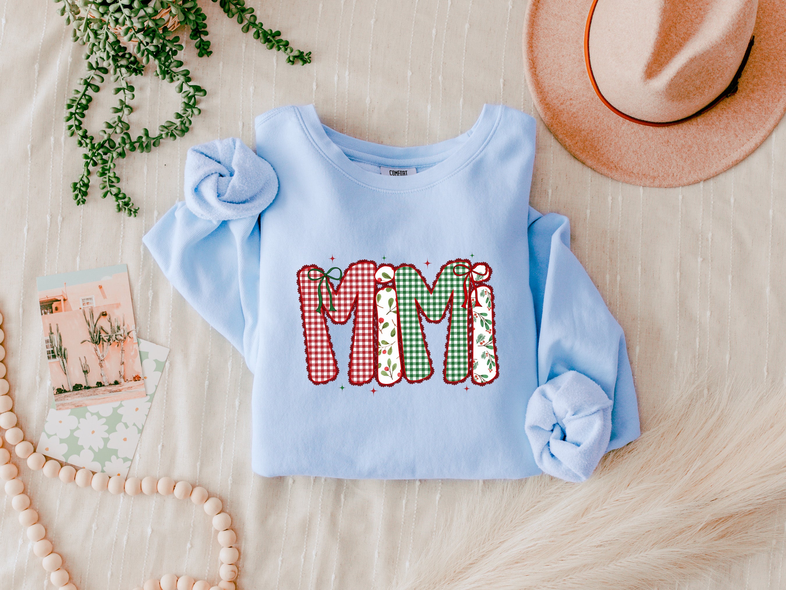 Mimi Christmas Theme Grandma Garment Dyed Comfort Colors Sweatshirt