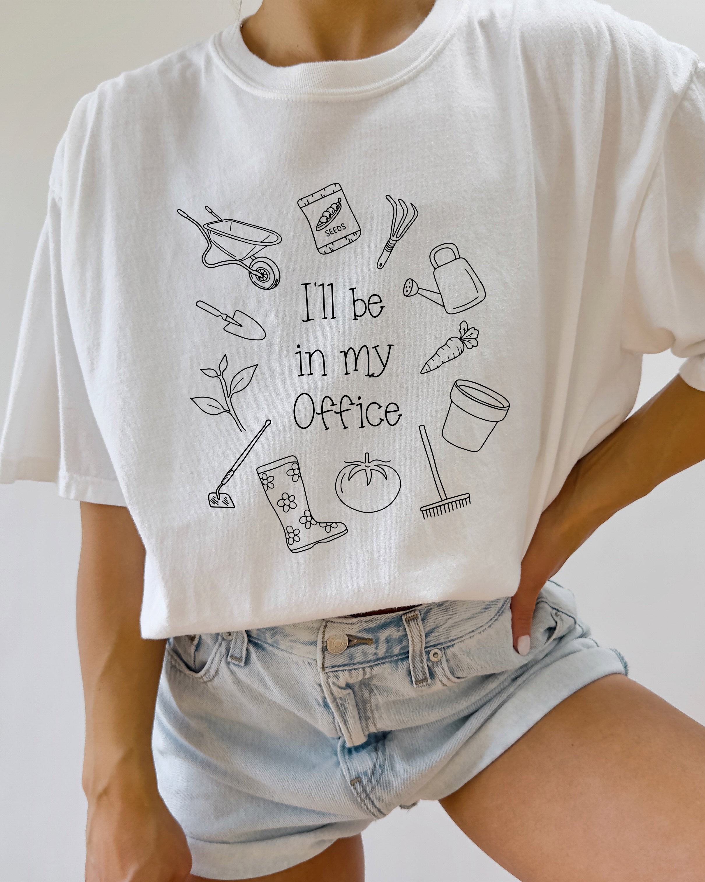 I will be in my office Gardening Vegetable Botanical Comfort Colors T Shirt