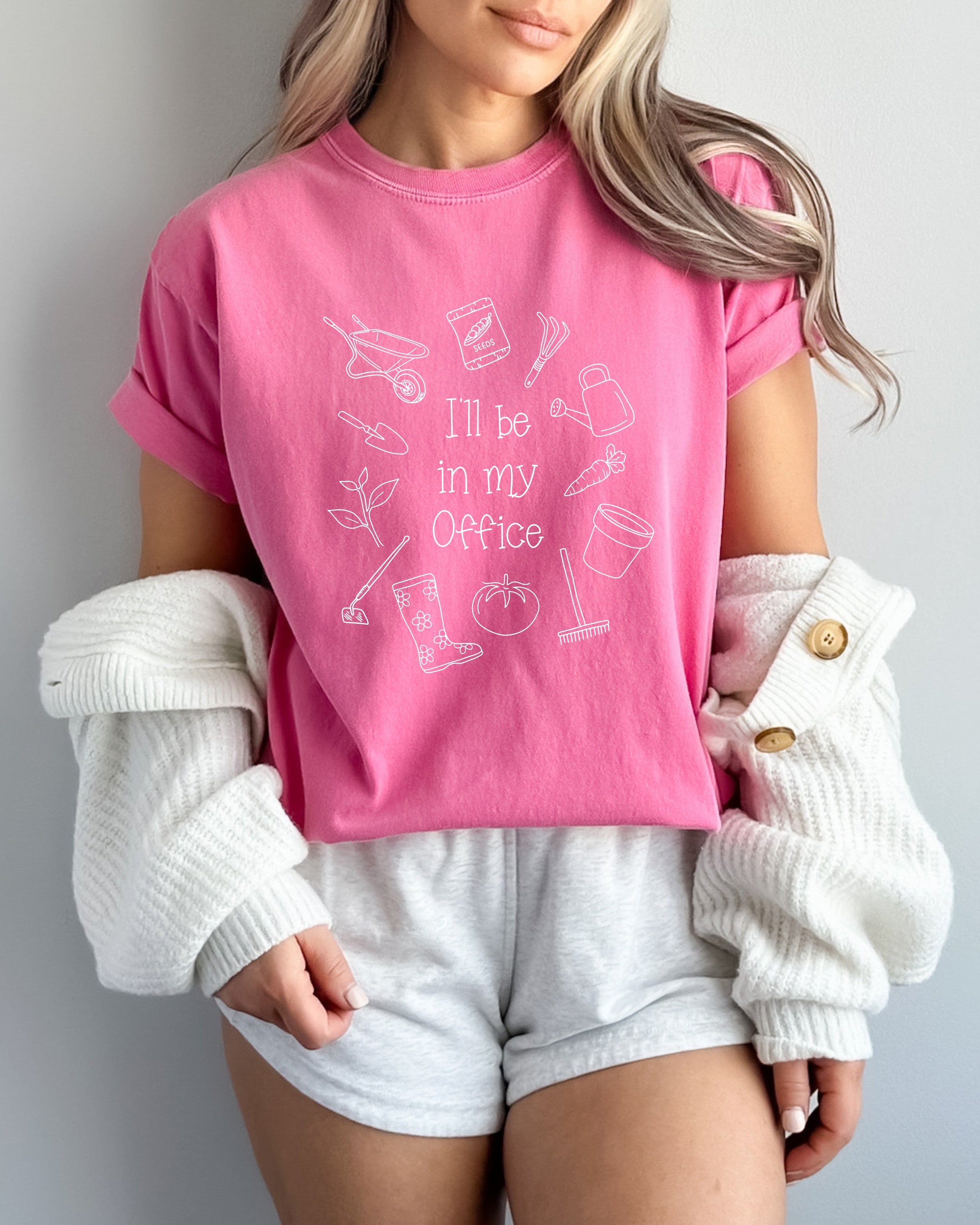 I will be in my office Gardening Vegetable Botanical Comfort Colors T Shirt