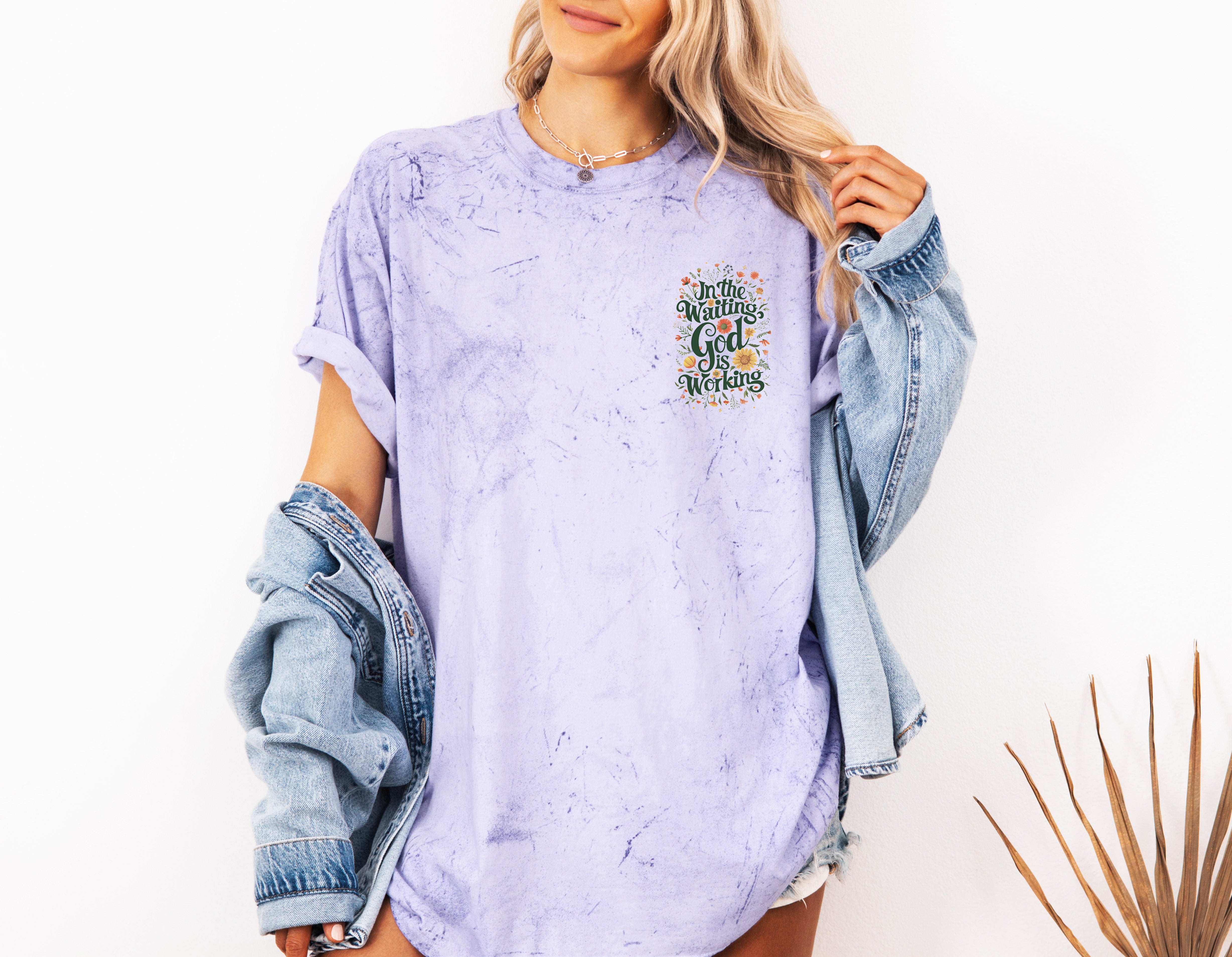 In the waiting God is working Christian Comfort Colors Garment Dyed T Shirt