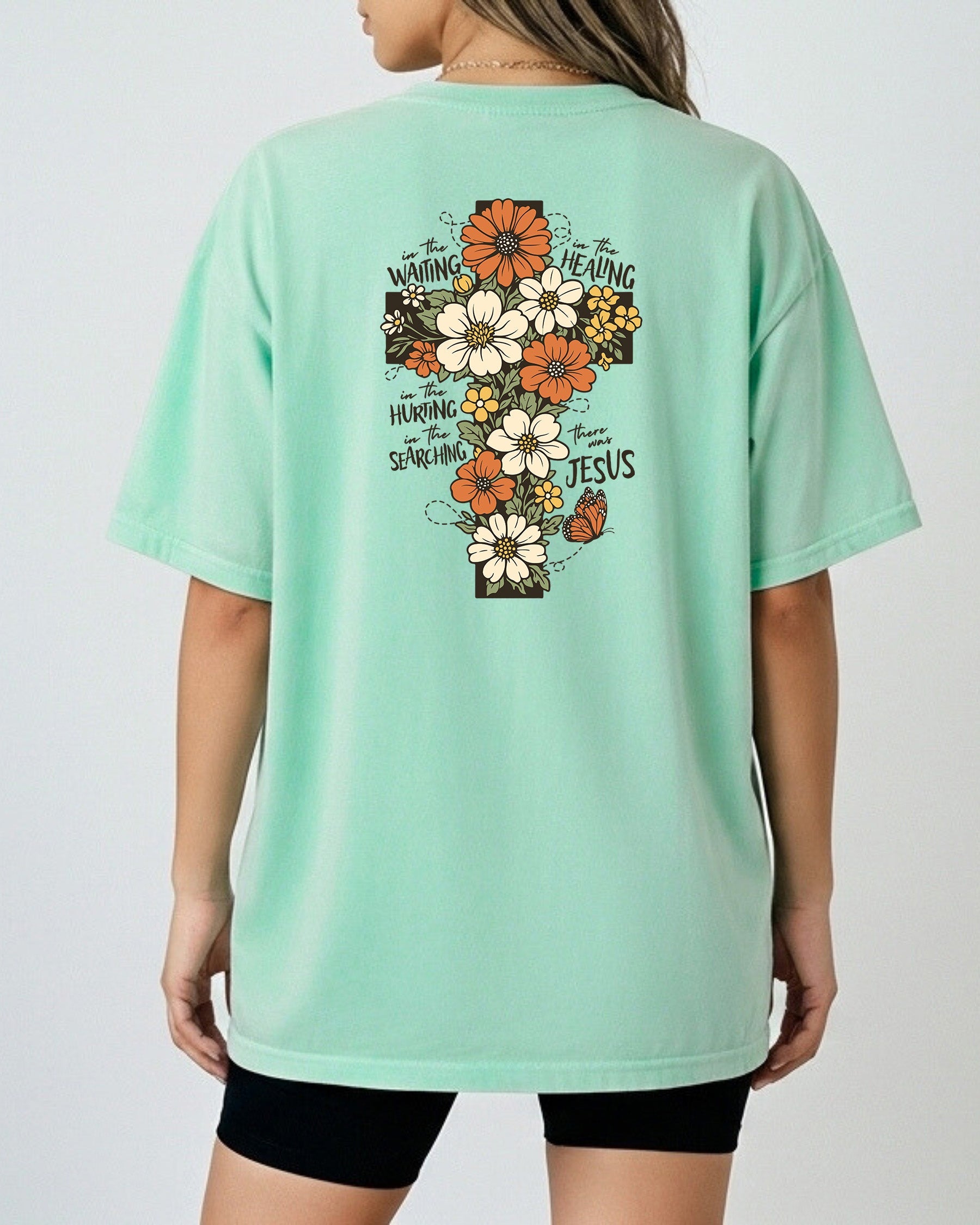 Jesus Flower Cross Comfort Colors Pocket T Shirt |Bible, Christian shirt