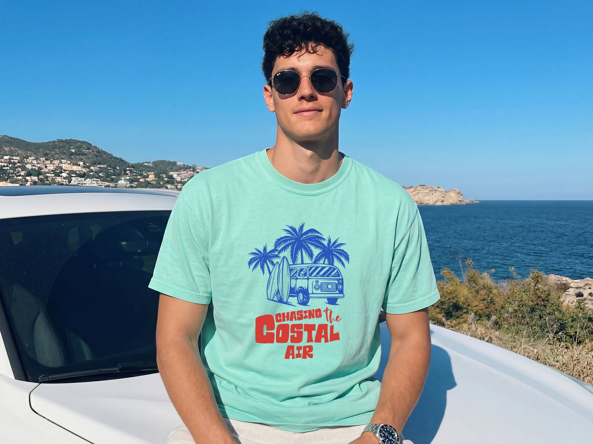 Chasing the ocean air Beach Nature Comfort Colors T Shirt Vacation Lake Summer