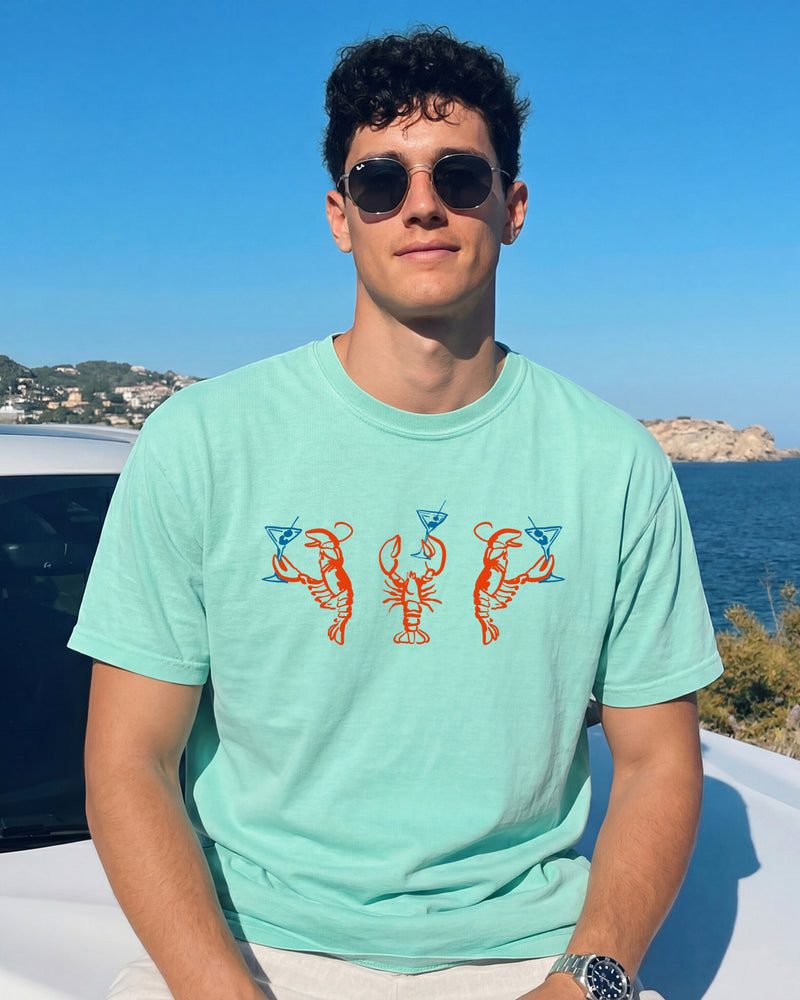 Lobster Martini Shrimp Beach Nature Comfort Colors T Shirt Vacation Lake Summer (Copy)