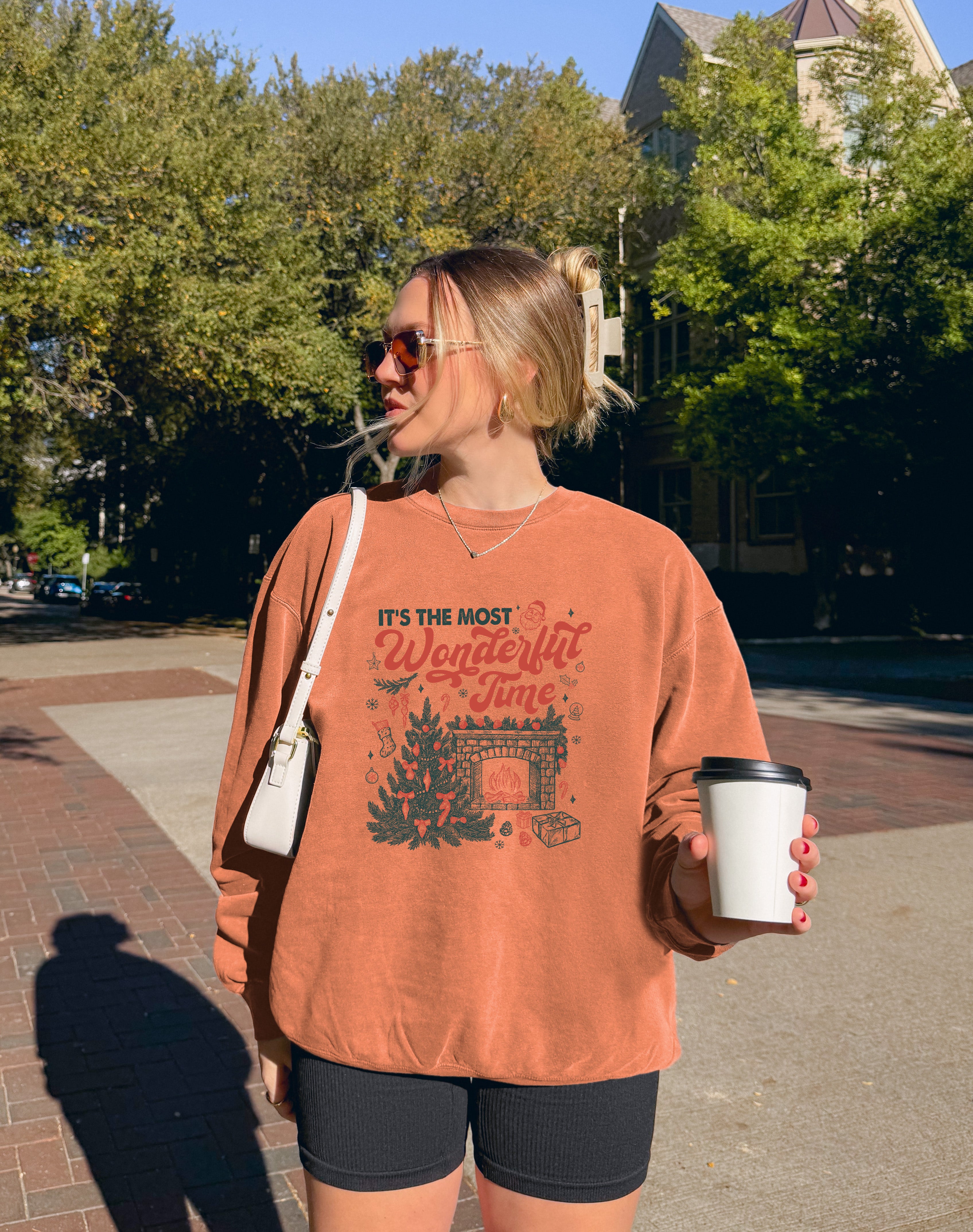 It's The Most Wonderful Time Christmas Holiday Winter Garment Dyed Comfort Colors Sweatshirt