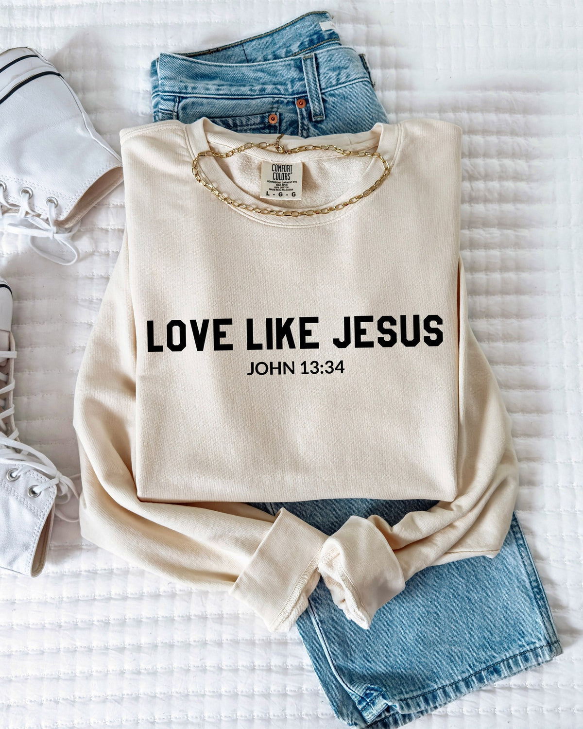 Love Like Jesus Christian Comfort Colors Sweatshirt, Bible Faith Gift