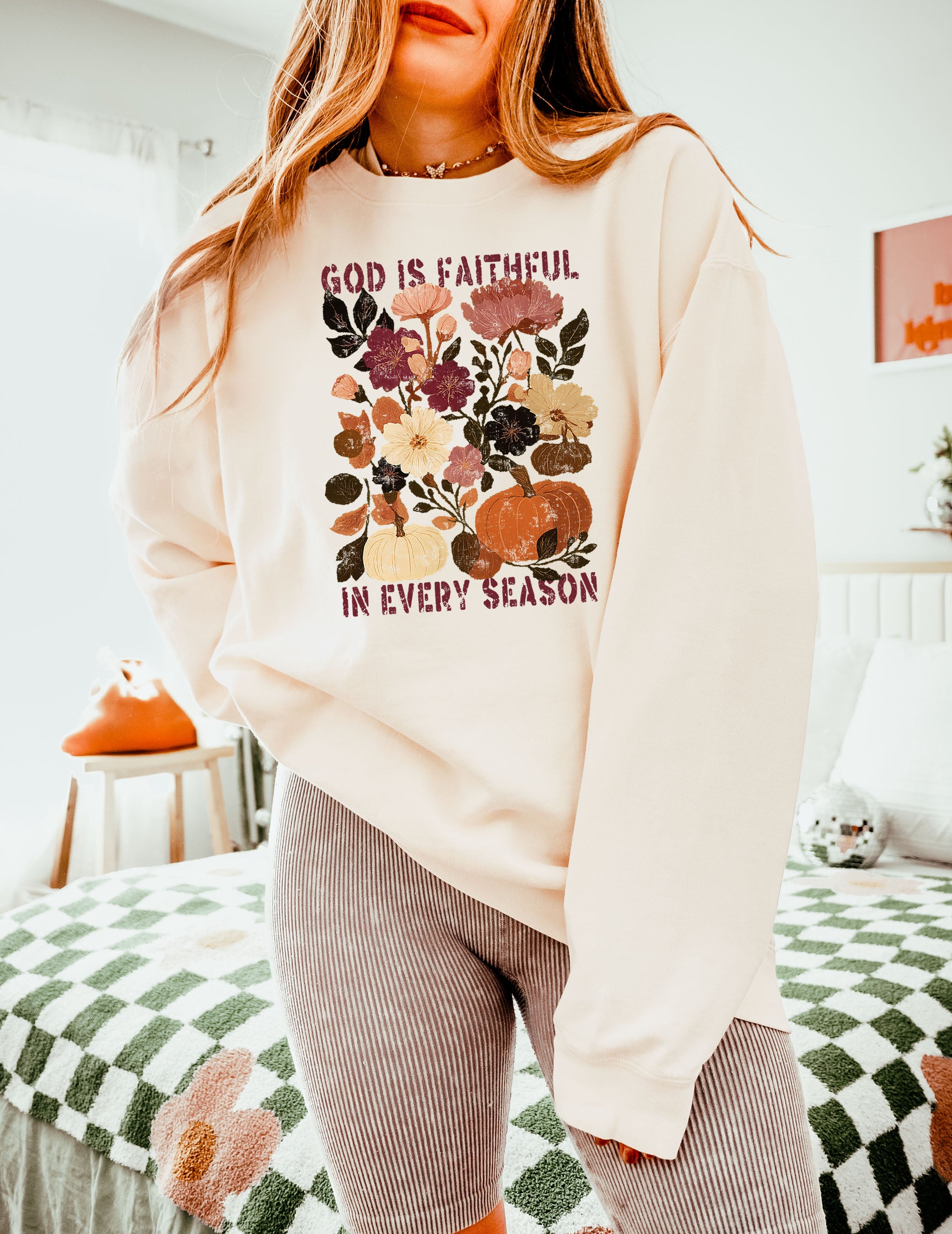 God is faithful Fall Autumn Season Thanksgiving day 100% cotton Garment Dyed Comfort Colors Sweatshirt