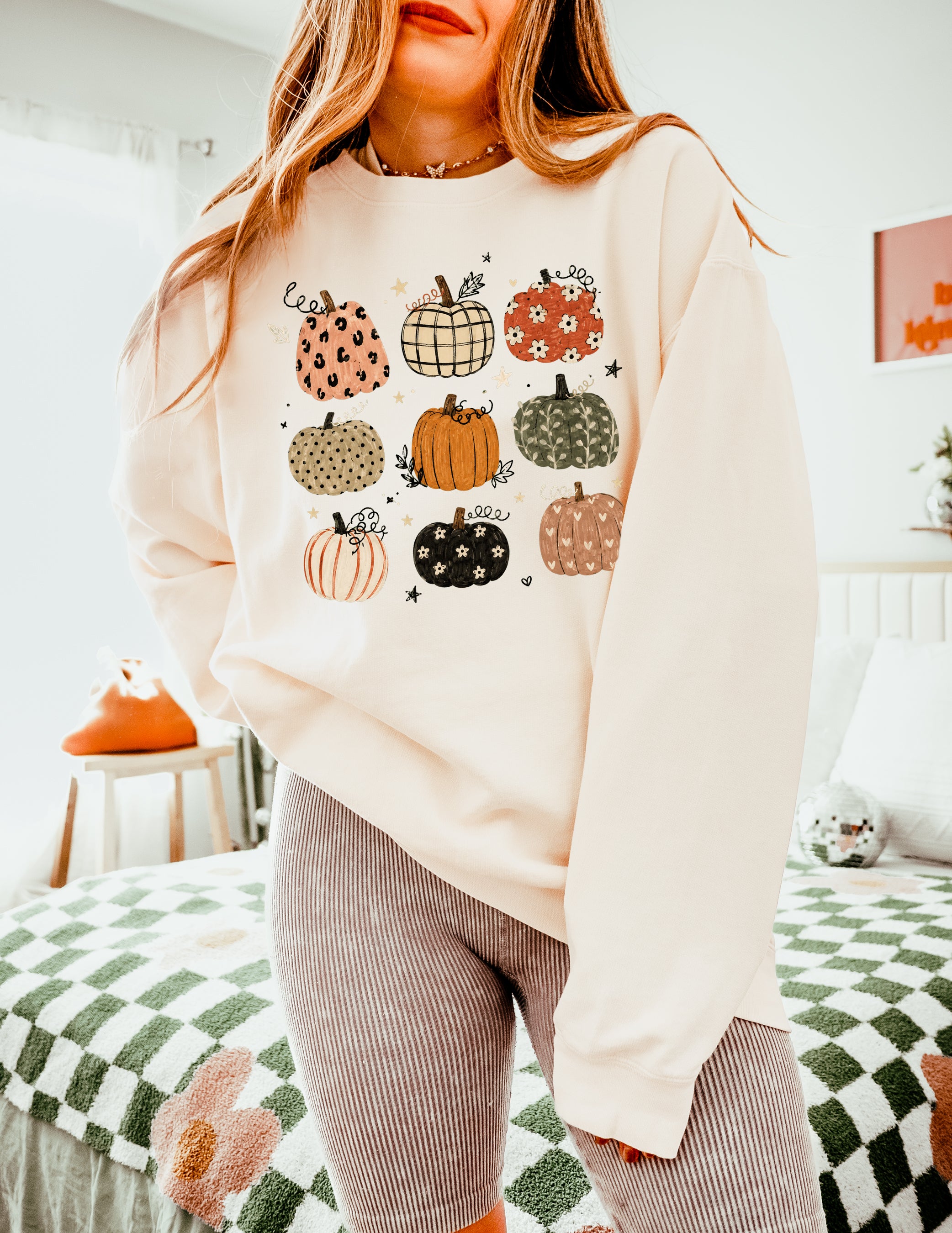 Pumpkins Fall Autumn Season Thanksgiving day 100% cotton Garment Dyed Comfort Colors Sweatshirt