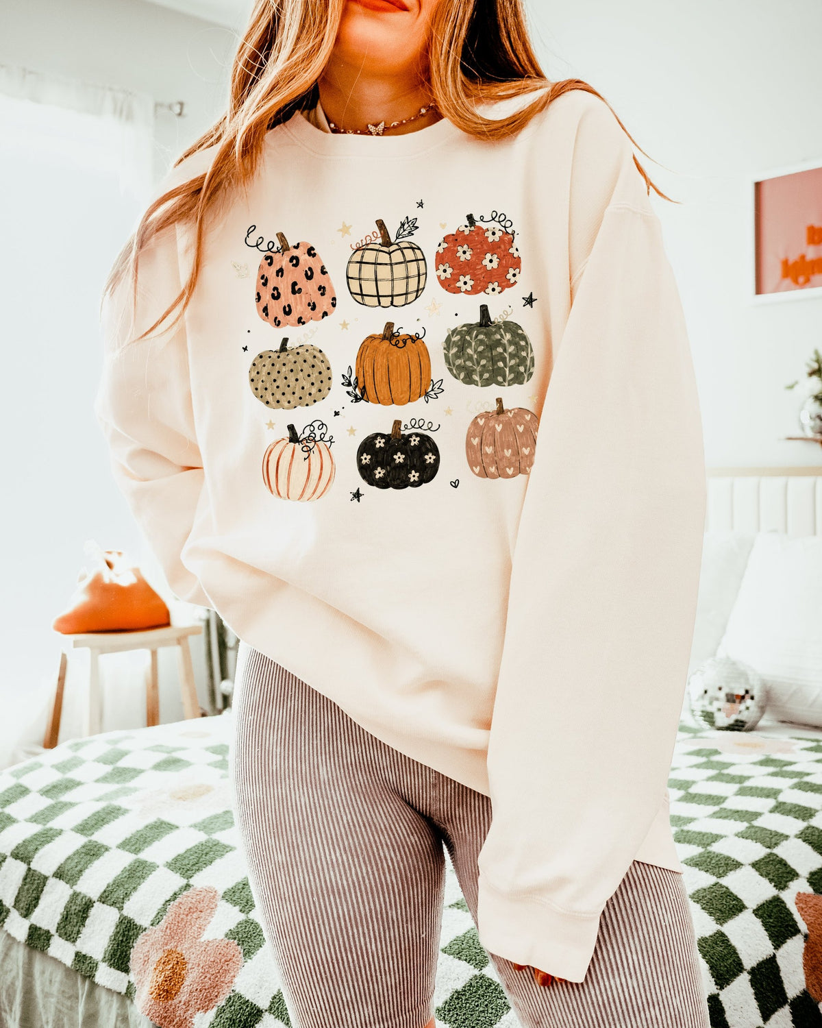 Pumpkins Fall Comfort Colors Sweatshirt for Women, Thanksgiving Outfit Gift