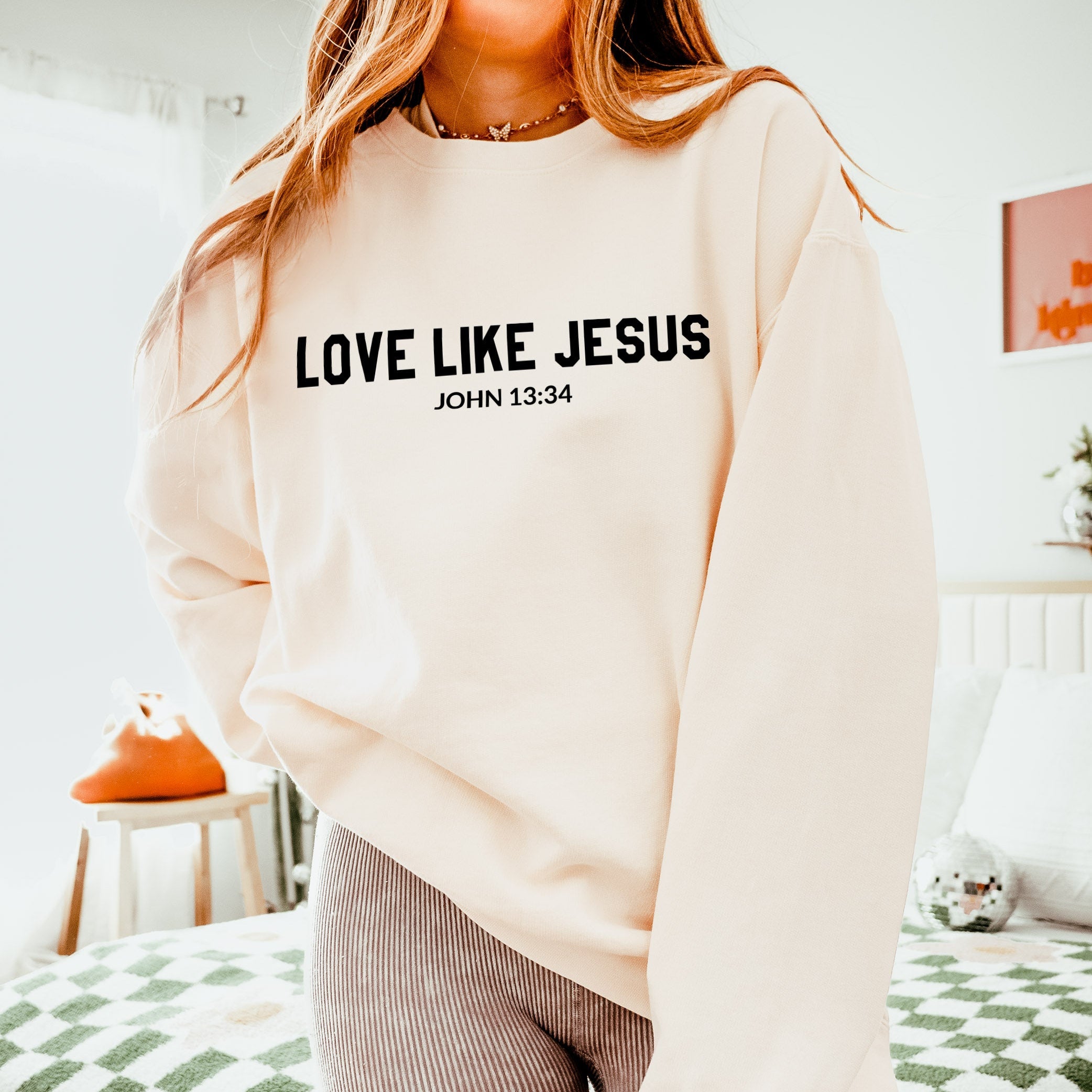 Love Like Jesus Christian Garment Dyed Comfort Colors Sweatshirt