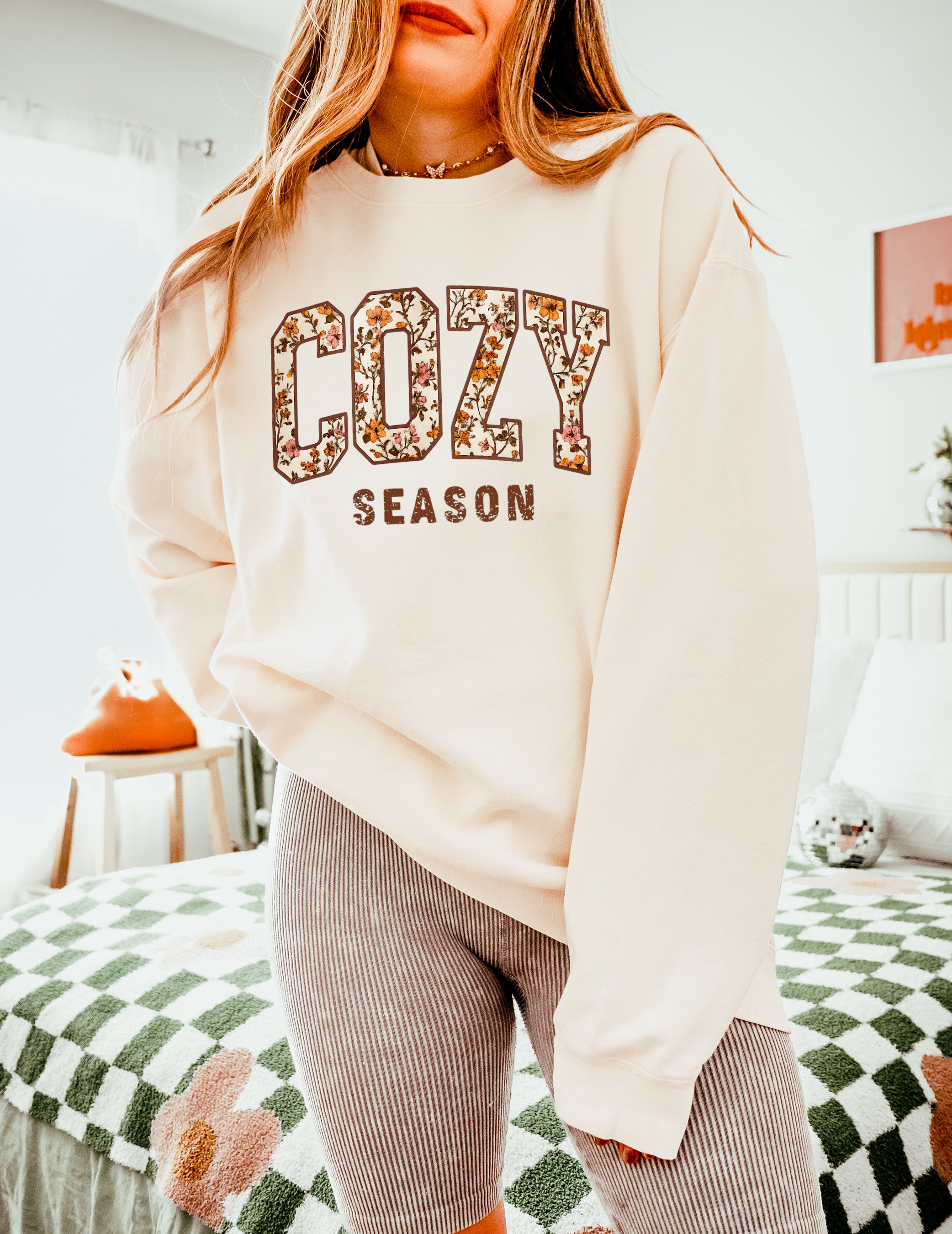 Cozy Season Fall Autumn Pumpkin Thanksgiving day Inspirational Garment Dyed Comfort Colors Sweatshirt