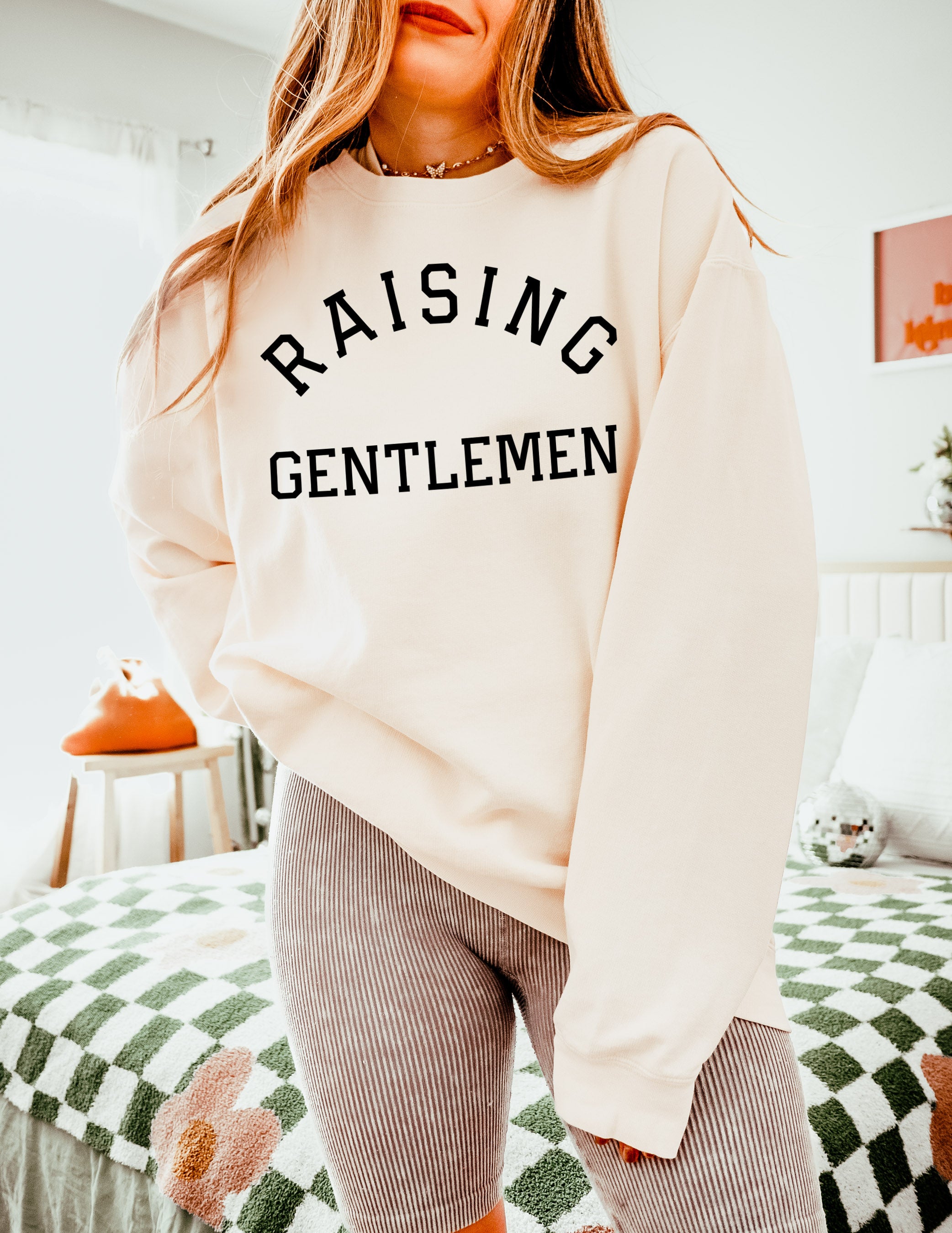 Raising Gentlemen for boy moms Garment Dyed Comfort Colors Sweatshirt