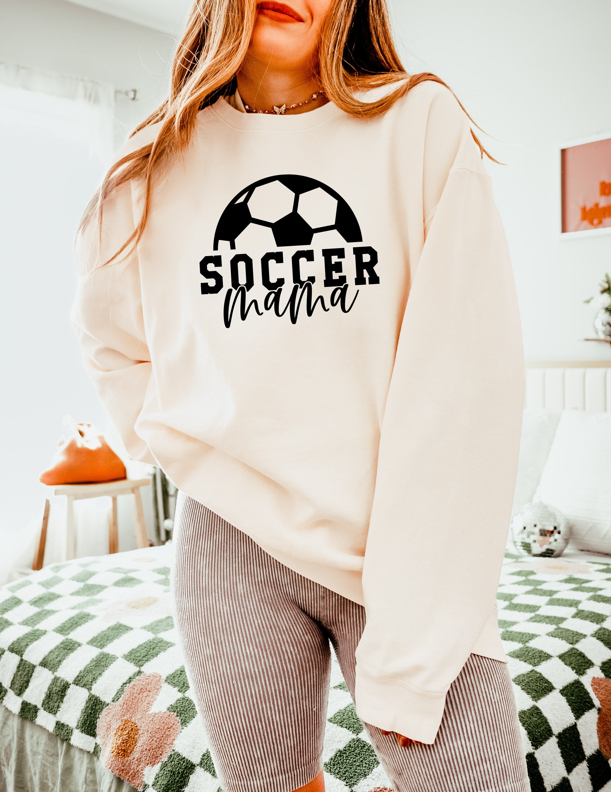 Soccer Mama Sports Mom Garment Dyed Comfort Colors Sweatshirt