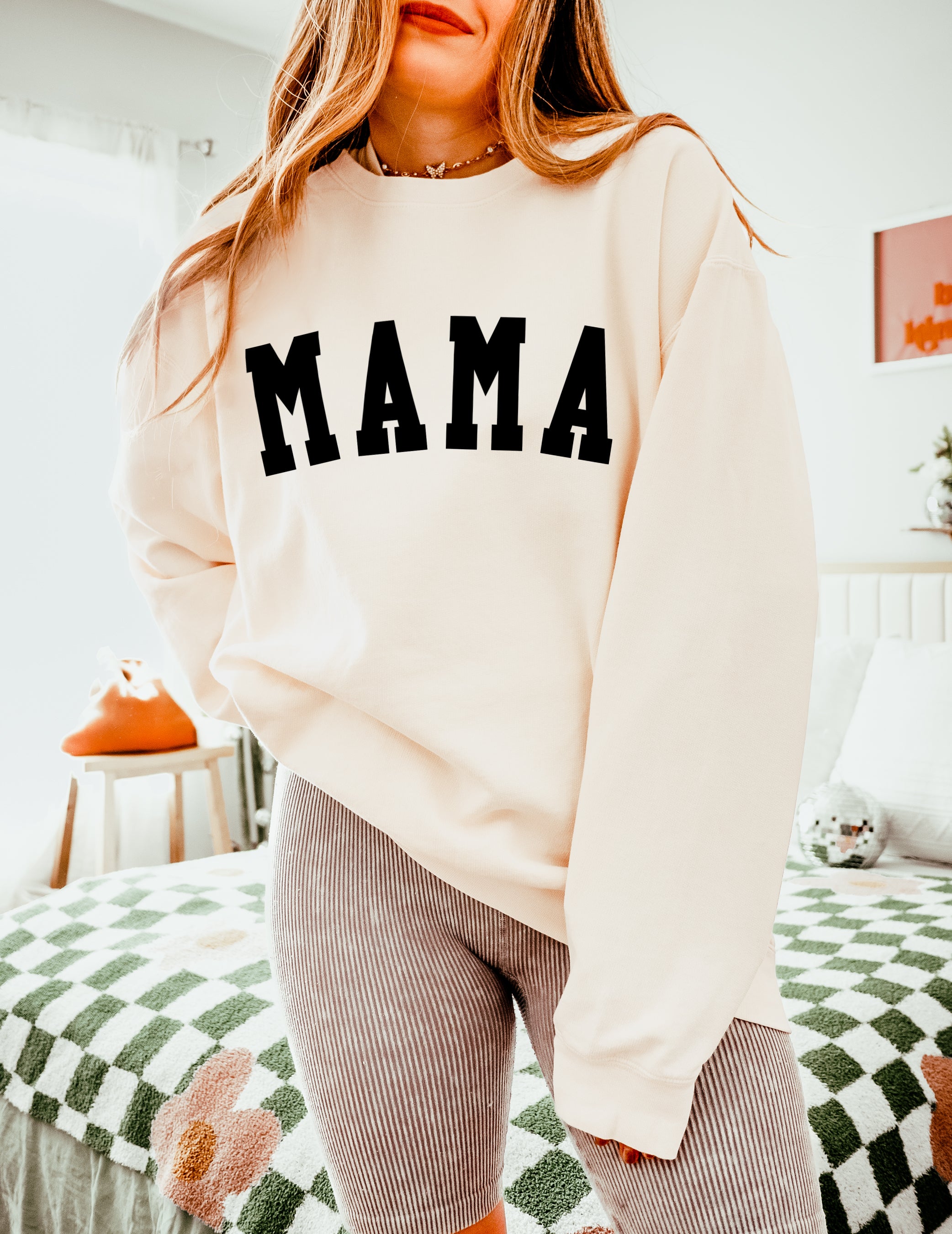 Mama Garment Dyed Comfort Colors Sweatshirt (Condensed Font)