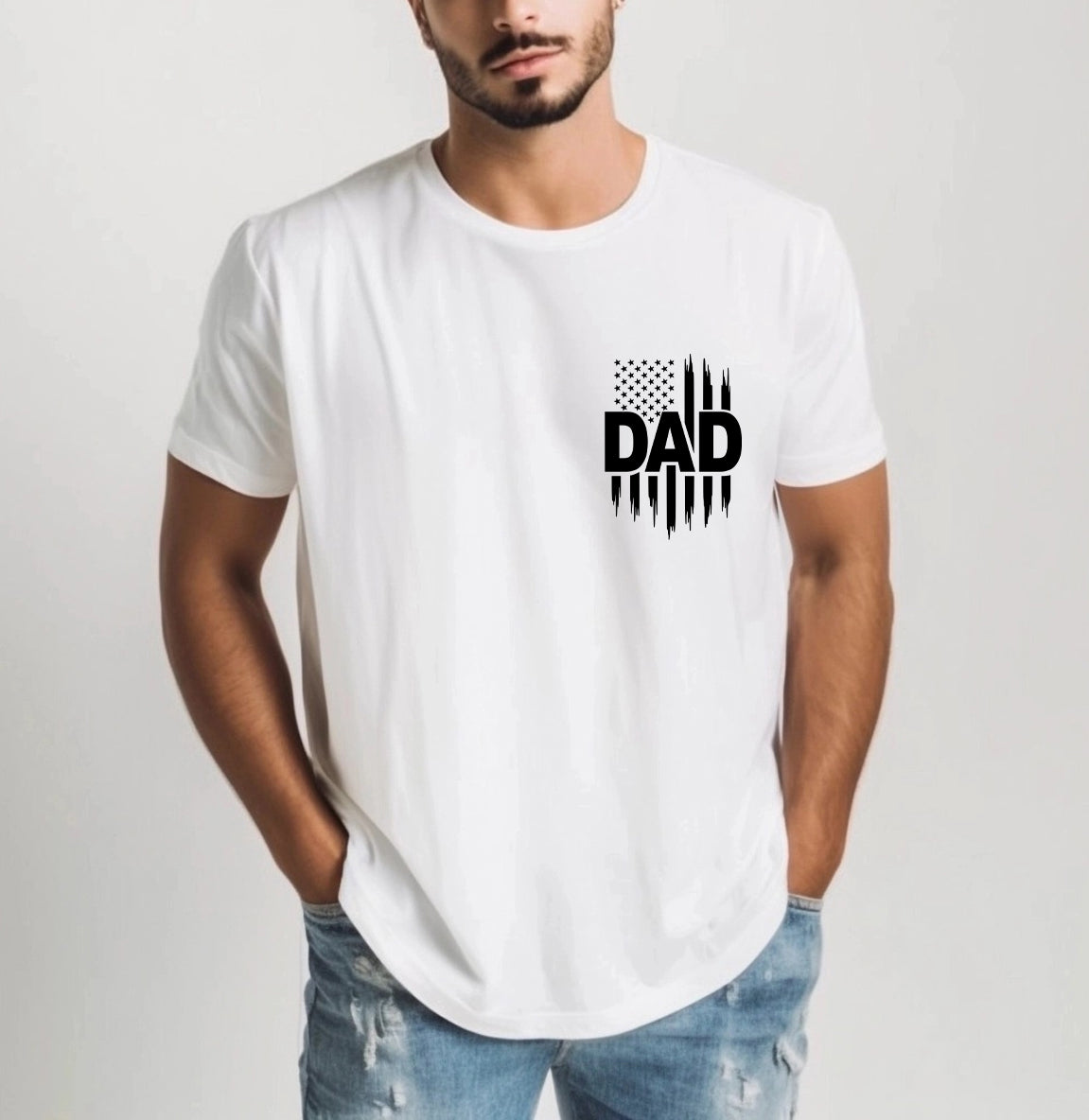 Dad America USA Flag Comfort Colors T Shirt Father's day Memorial Day 4th of July