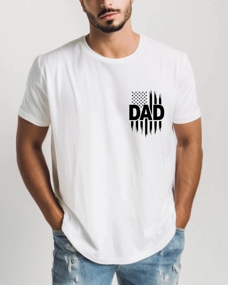 Dad America USA Flag Comfort Colors T Shirt Father's day Memorial Day 4th of July