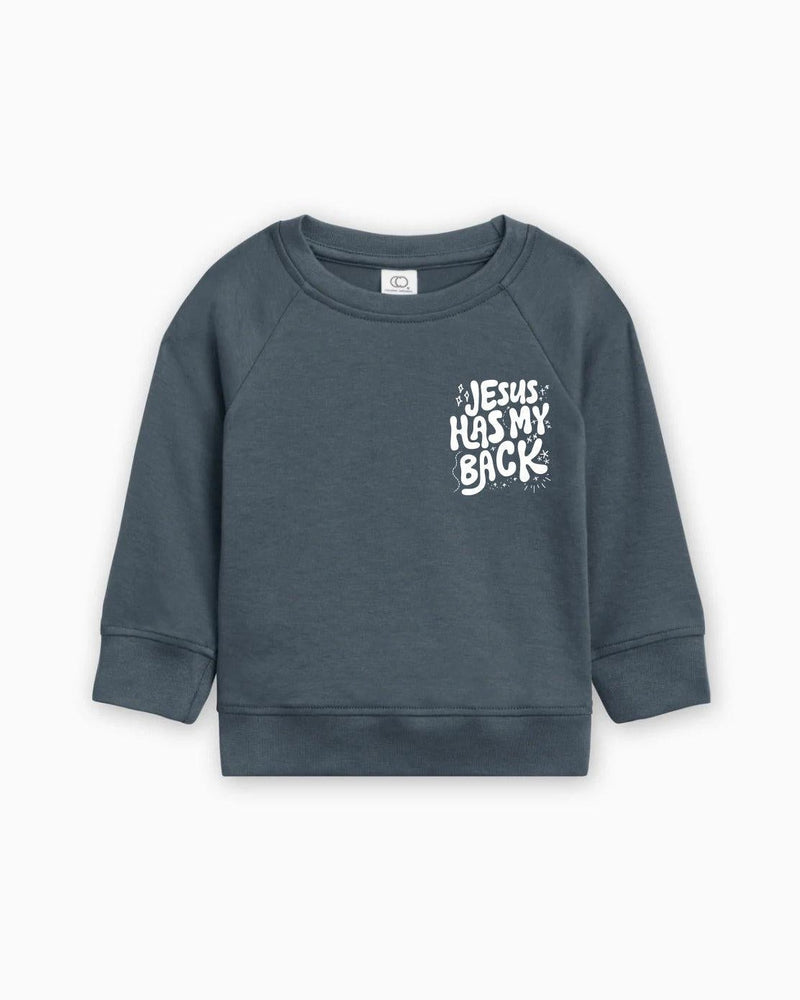 Jesus has my back Christian Organic Cotton Toddler Kids Pullover