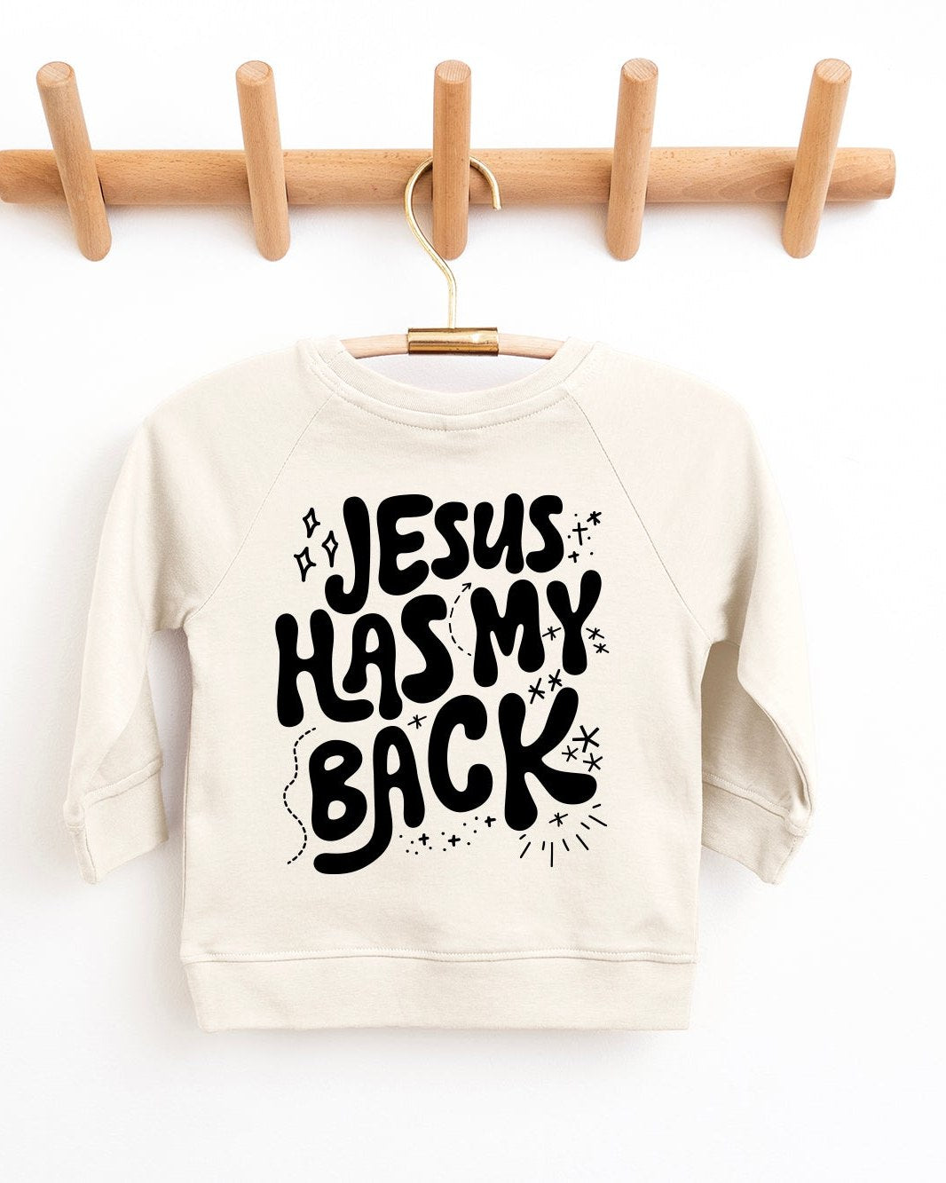 Jesus has my back Christian Organic Cotton Toddler Kids Pullover